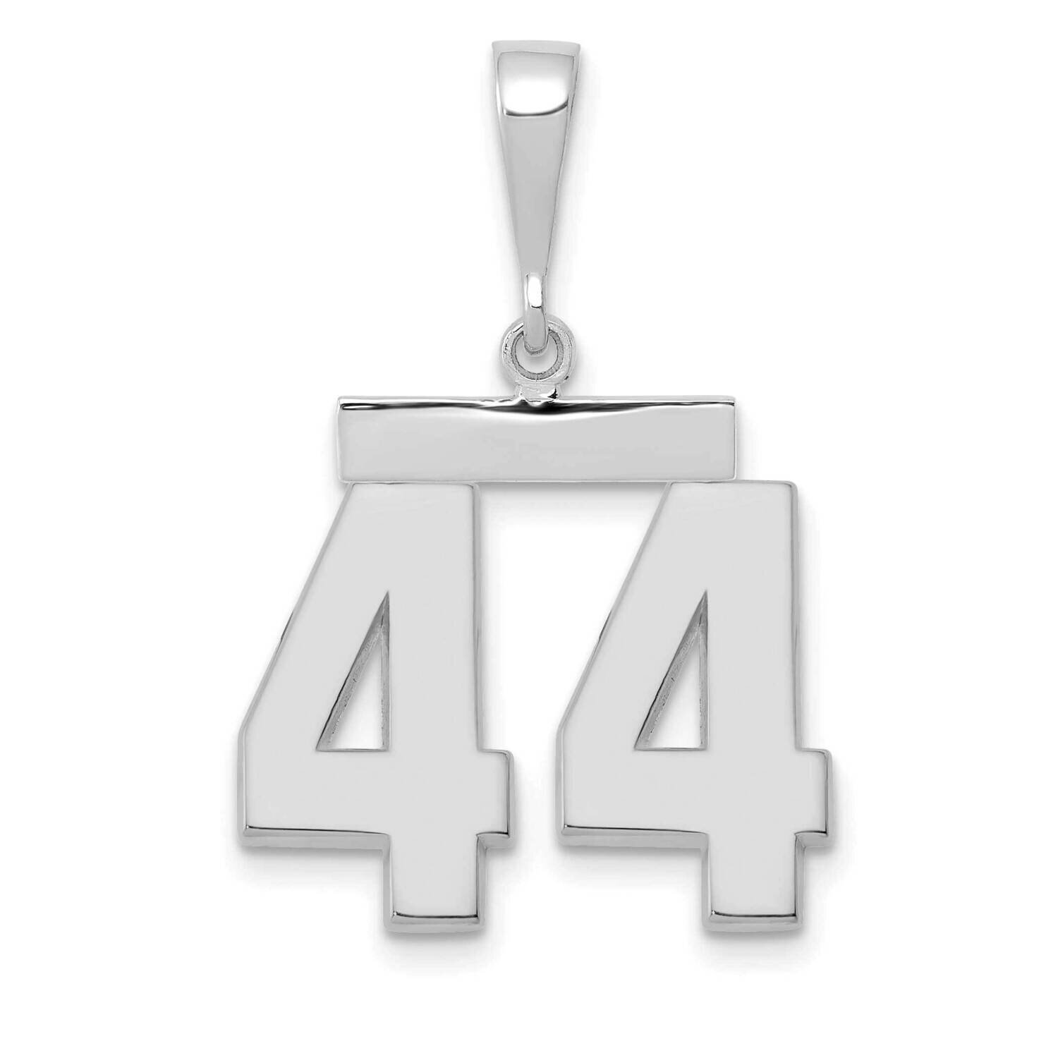 Number 44 Charm 14k White Gold Polished Medium WMP44, MPN: WMP44, 196904075852