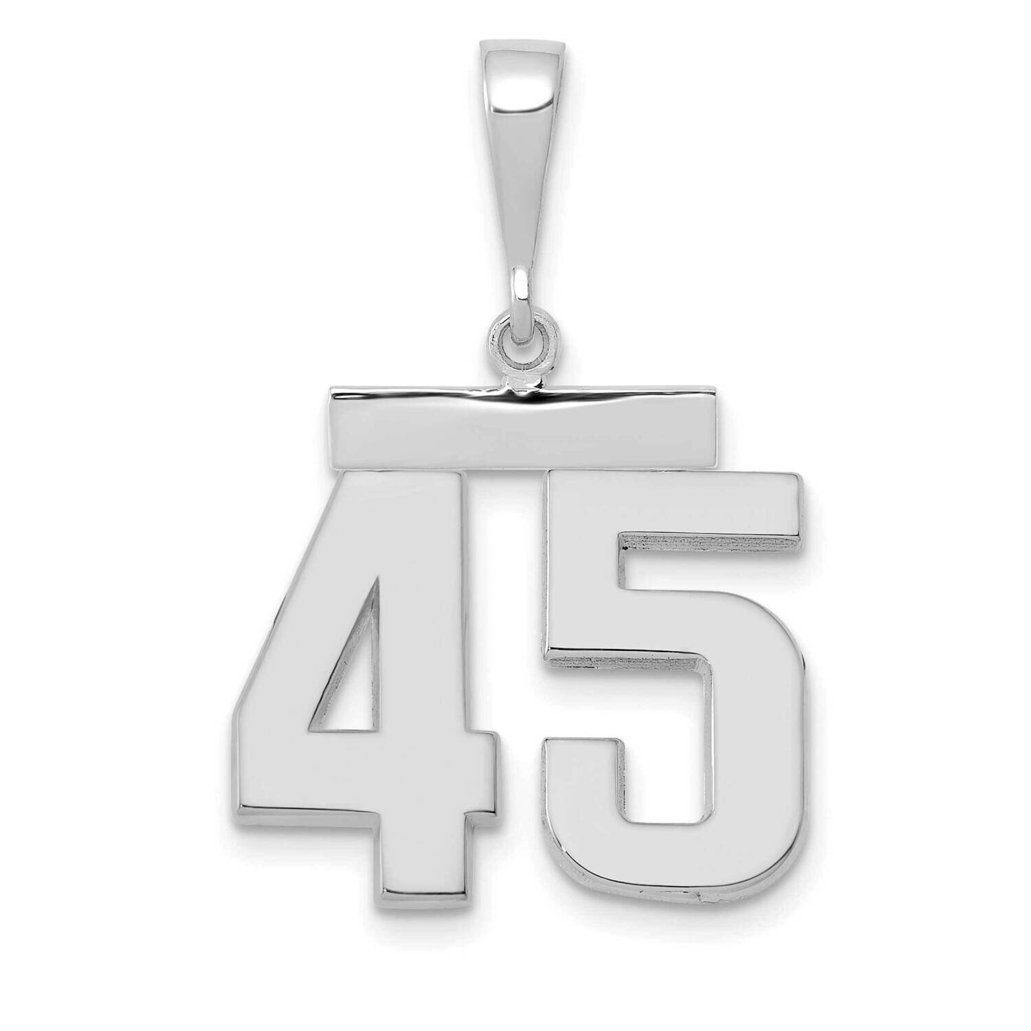 Number 45 Charm 14k White Gold Polished Medium WMP45, MPN: WMP45, 196904075838