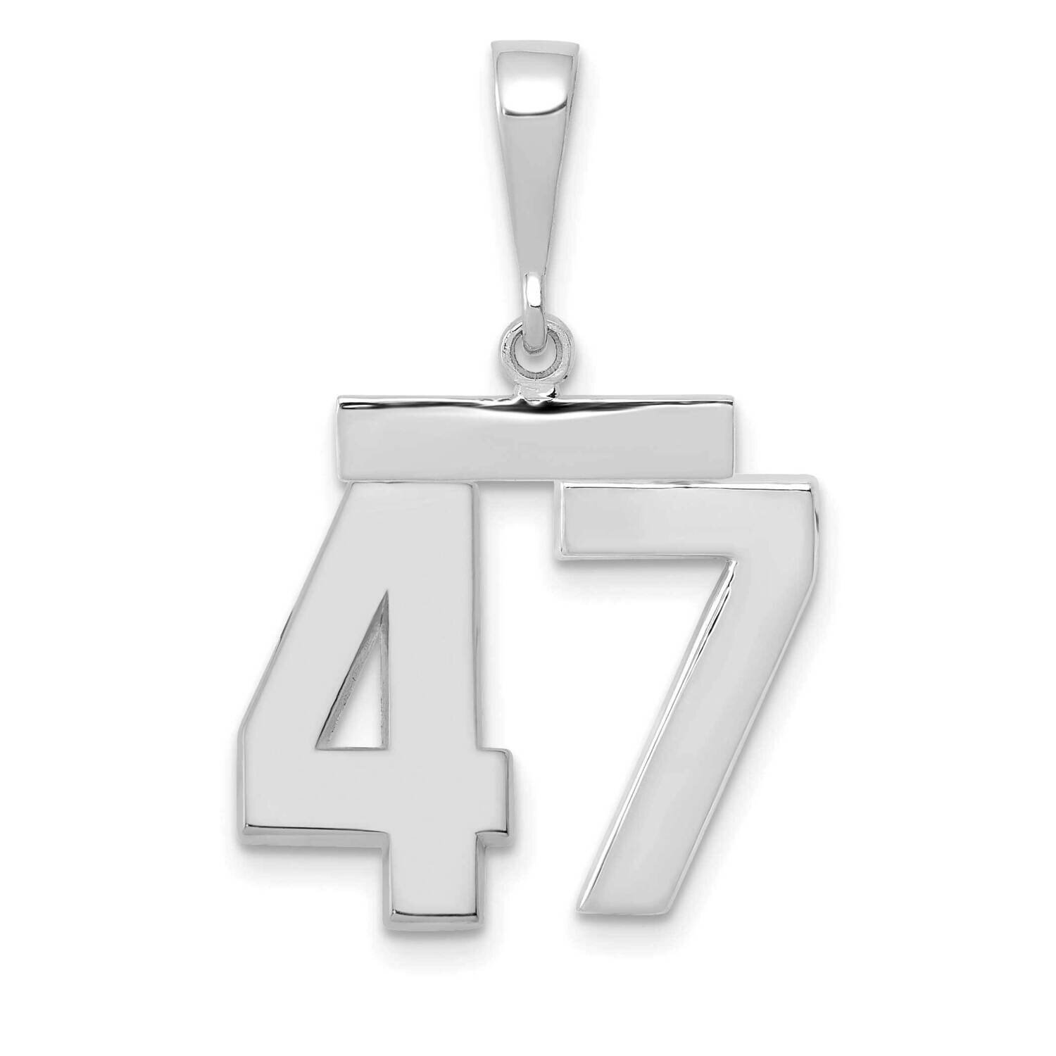 Number 47 Charm 14k White Gold Polished Medium WMP47, MPN: WMP47, 196904075845