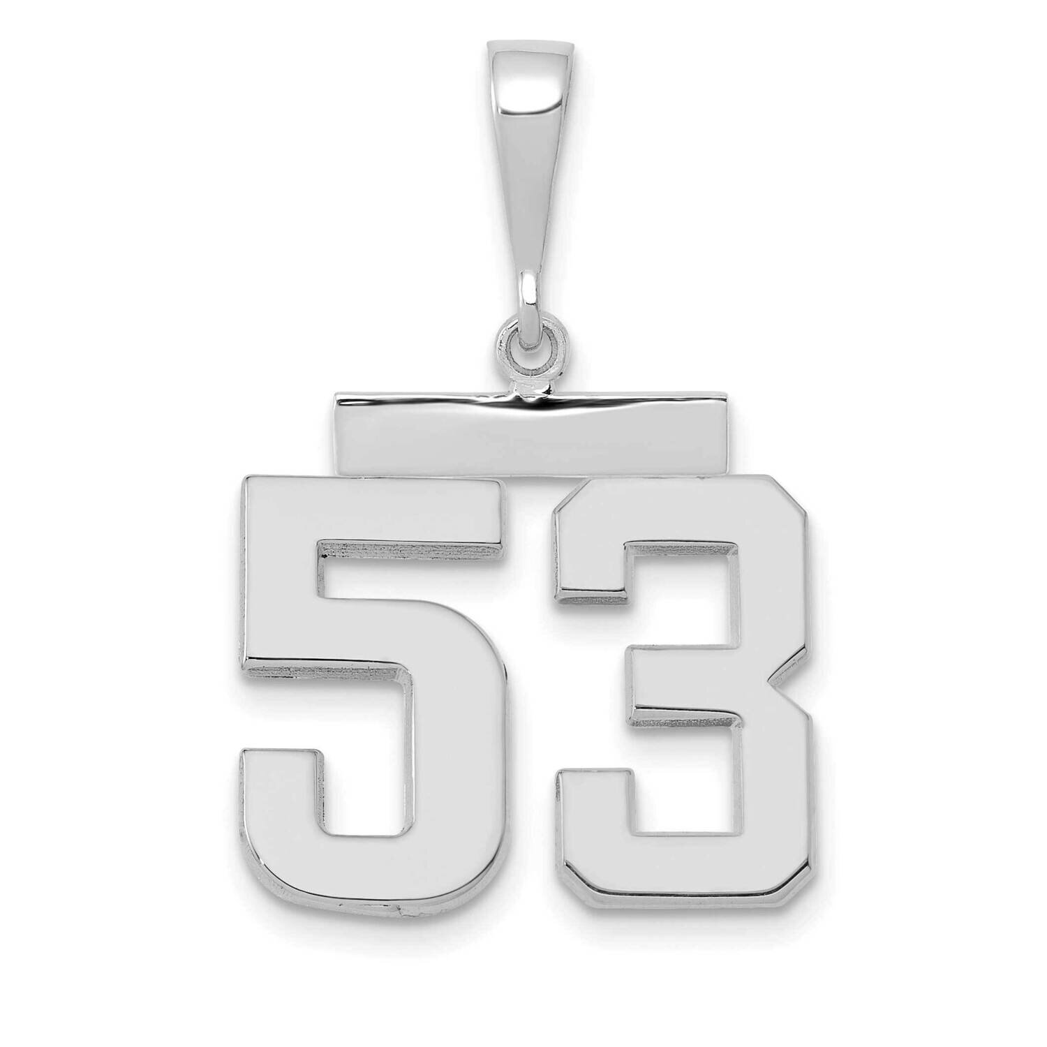 Number 53 Charm 14k White Gold Polished Medium WMP53, MPN: WMP53, 196904075760