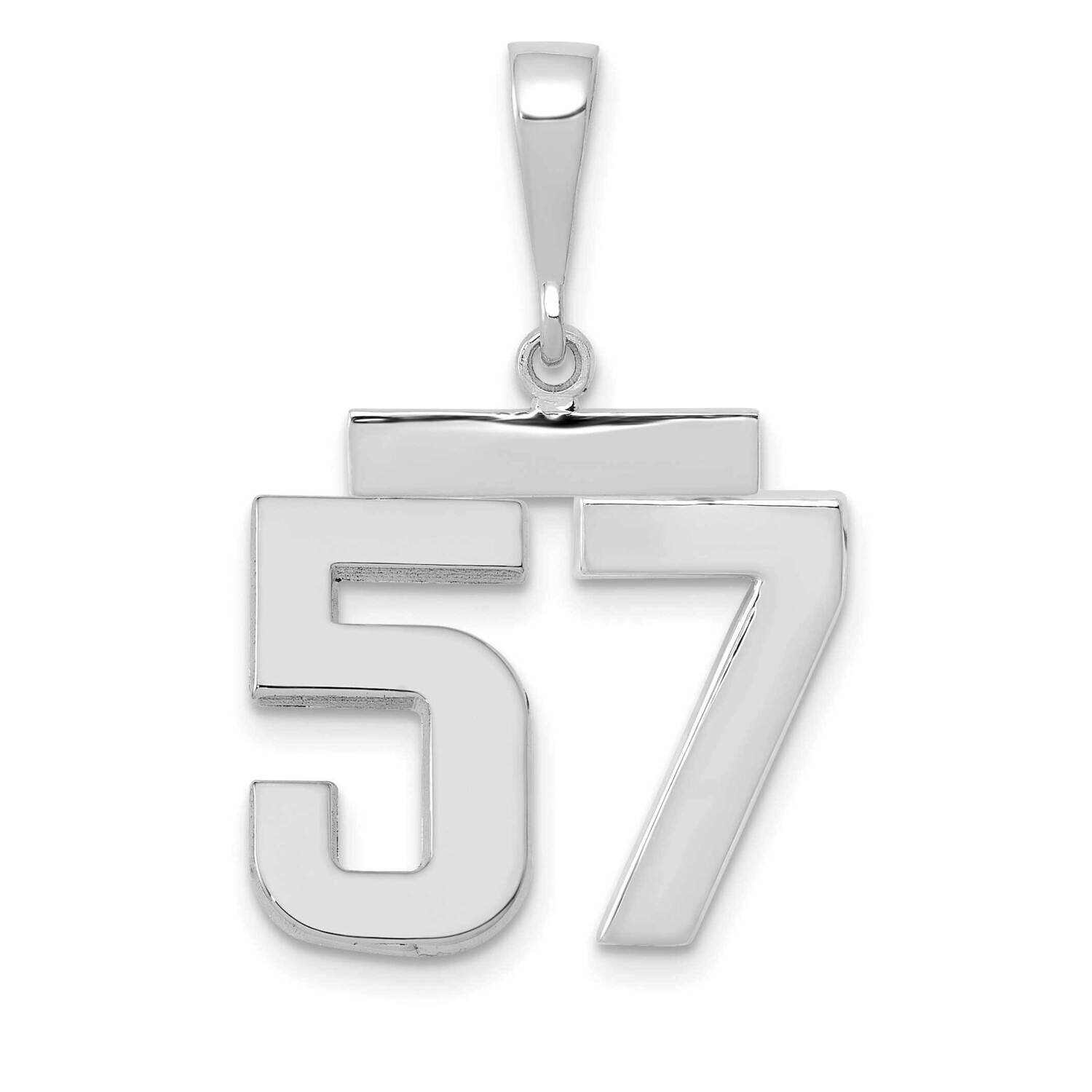 Number 57 Charm 14k White Gold Polished Medium WMP57, MPN: WMP57, 196904075722