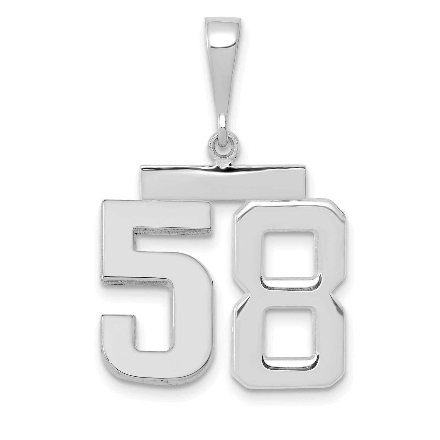 Number 58 Charm 14k White Gold Polished Medium WMP58, MPN: WMP58, 196904075708