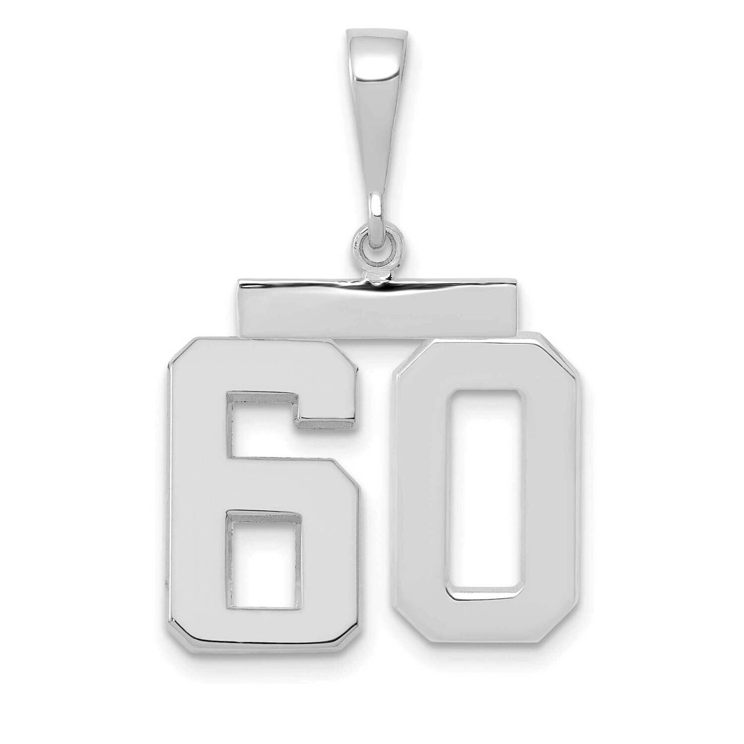 Number 60 Charm 14k White Gold Polished Medium WMP60, MPN: WMP60, 196904075692