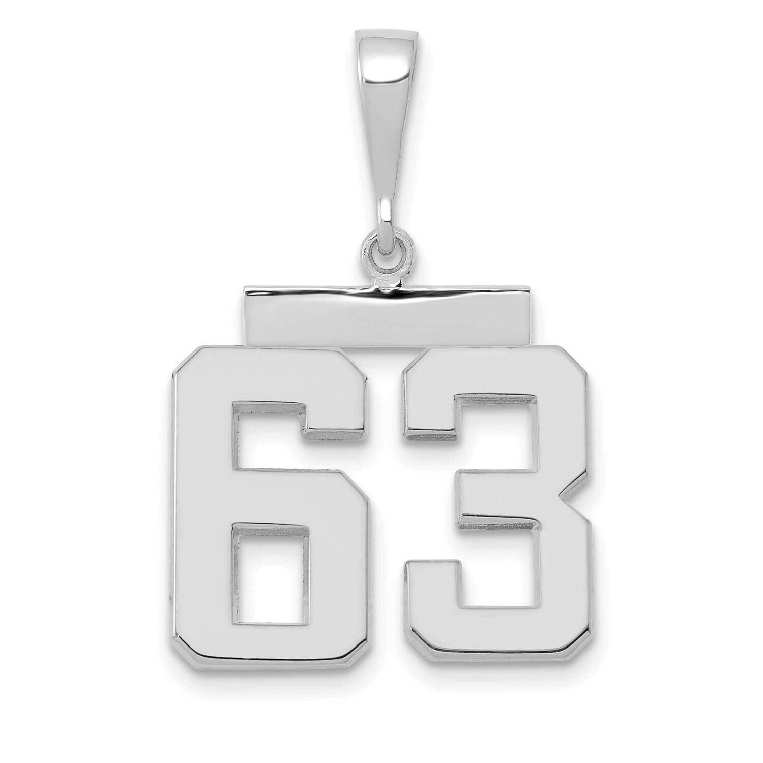 Number 63 Charm 14k White Gold Polished Medium WMP63, MPN: WMP63, 196904075661