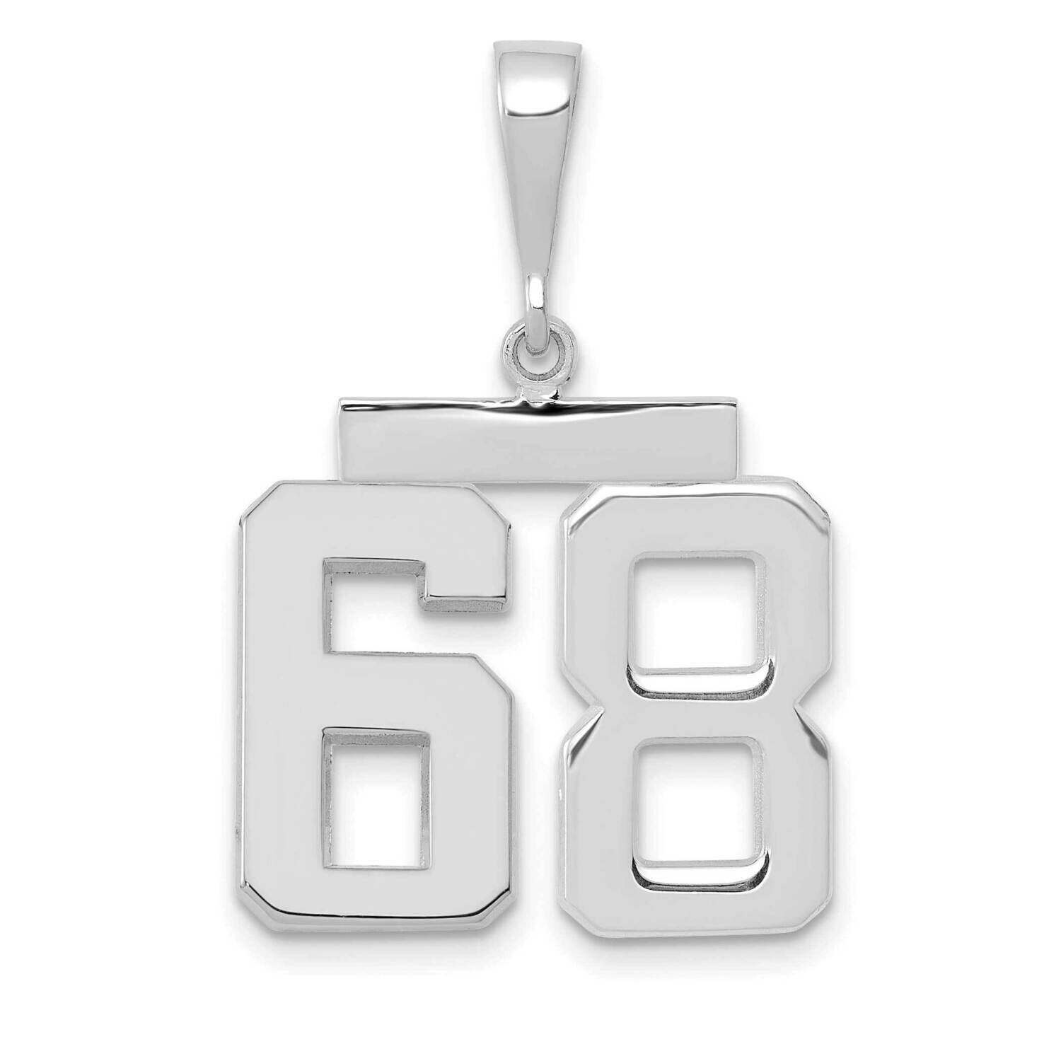 Number 68 Charm 14k White Gold Polished Medium WMP68, MPN: WMP68, 196904075616