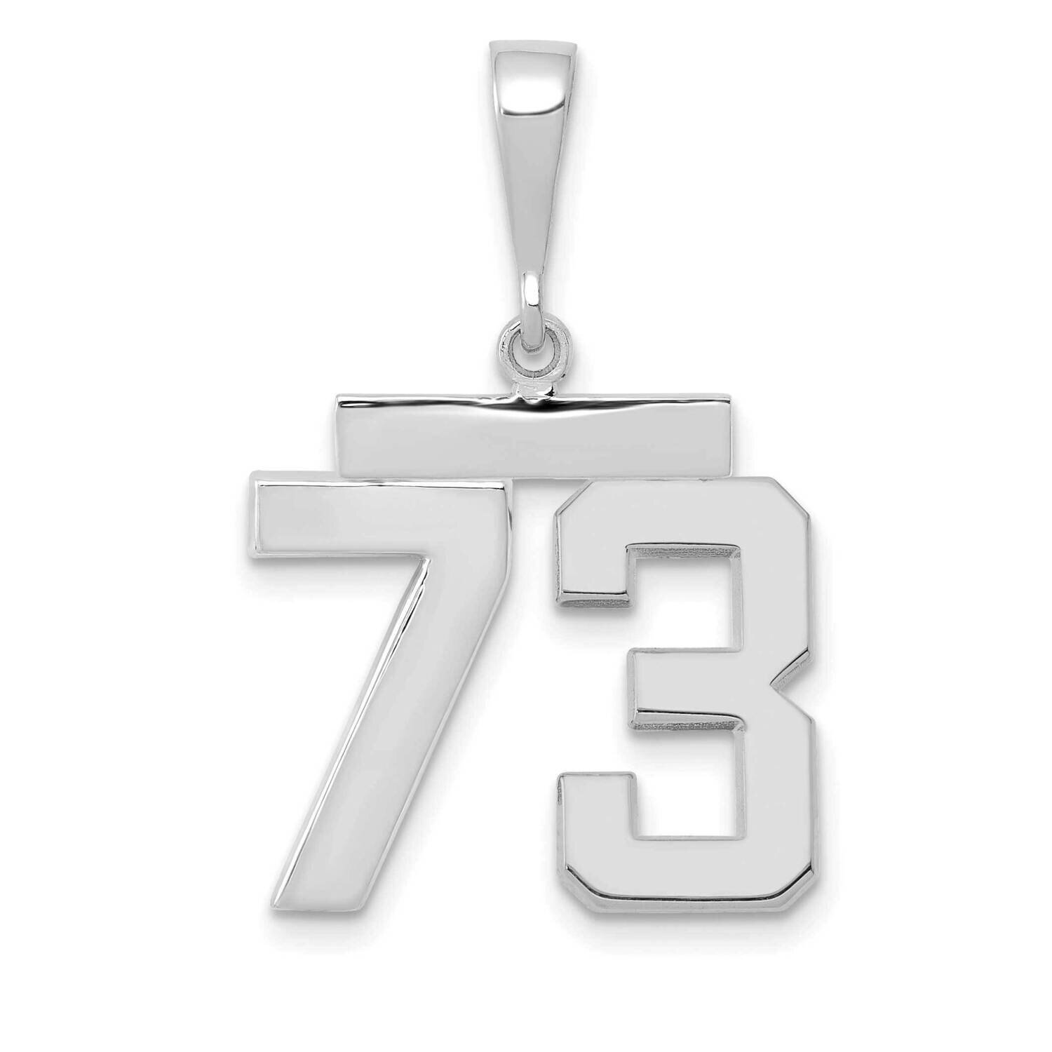 Number 73 Charm 14k White Gold Polished Medium WMP73, MPN: WMP73, 196904075586