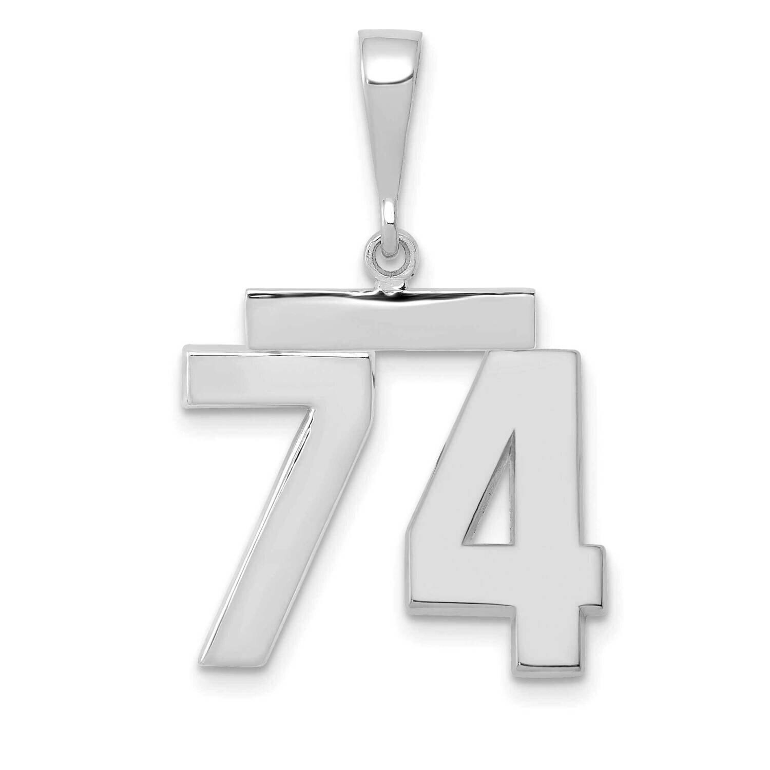 Number 74 Charm 14k White Gold Polished Medium WMP74, MPN: WMP74, 196904075562