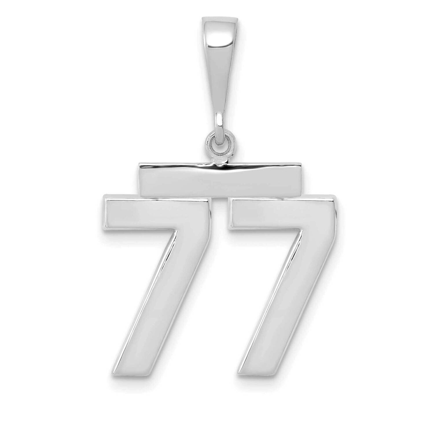 Number 77 Charm 14k White Gold Polished Medium WMP77, MPN: WMP77, 196904075524