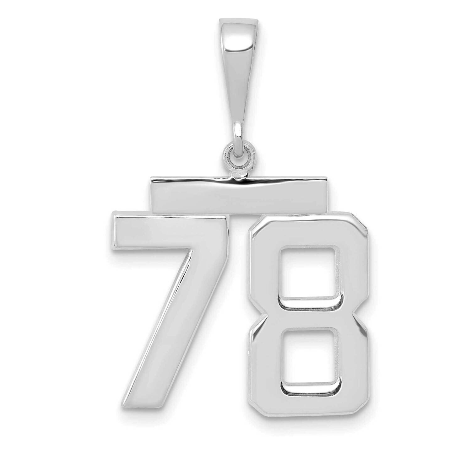 Number 78 Charm 14k White Gold Polished Medium WMP78, MPN: WMP78, 196904075432