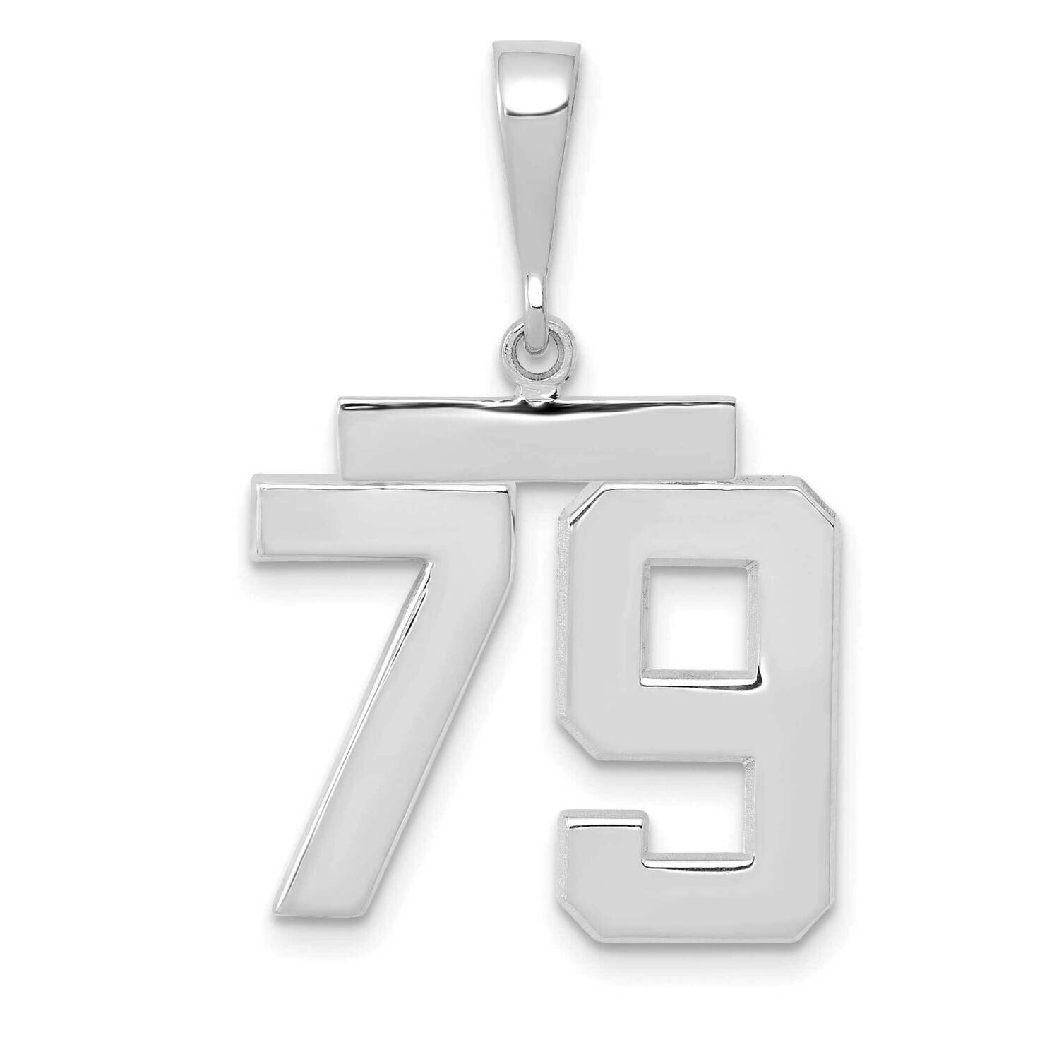 Number 79 Charm 14k White Gold Polished Medium WMP79, MPN: WMP79, 196904075517