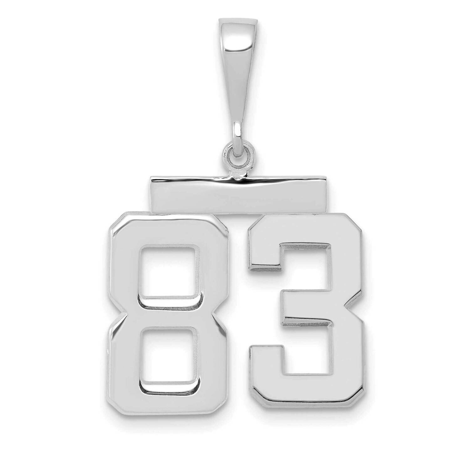 Number 83 Charm 14k White Gold Polished Medium WMP83, MPN: WMP83, 196904075487