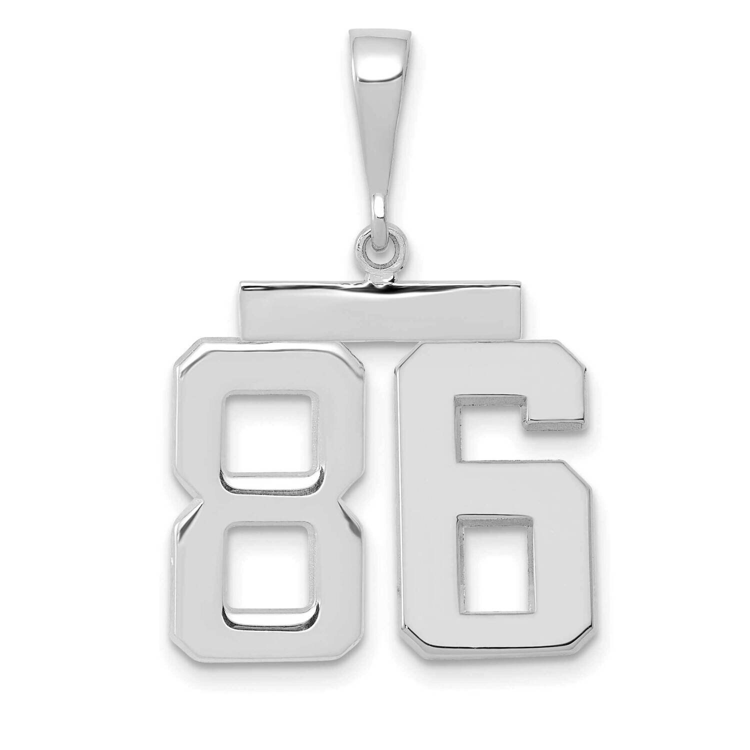 Number 86 Charm 14k White Gold Polished Medium WMP86, MPN: WMP86, 196904075449