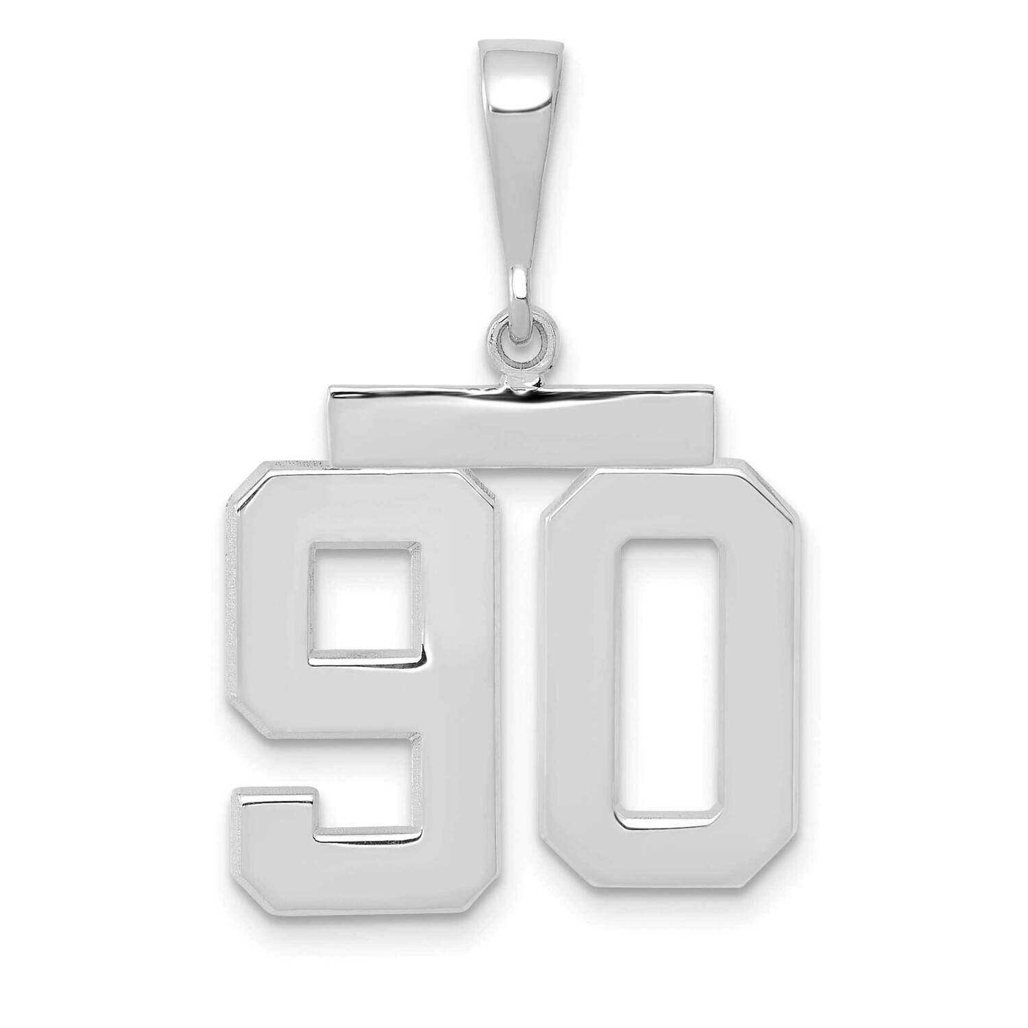 Number 90 Charm 14k White Gold Polished Medium WMP90, MPN: WMP90, 196904075425