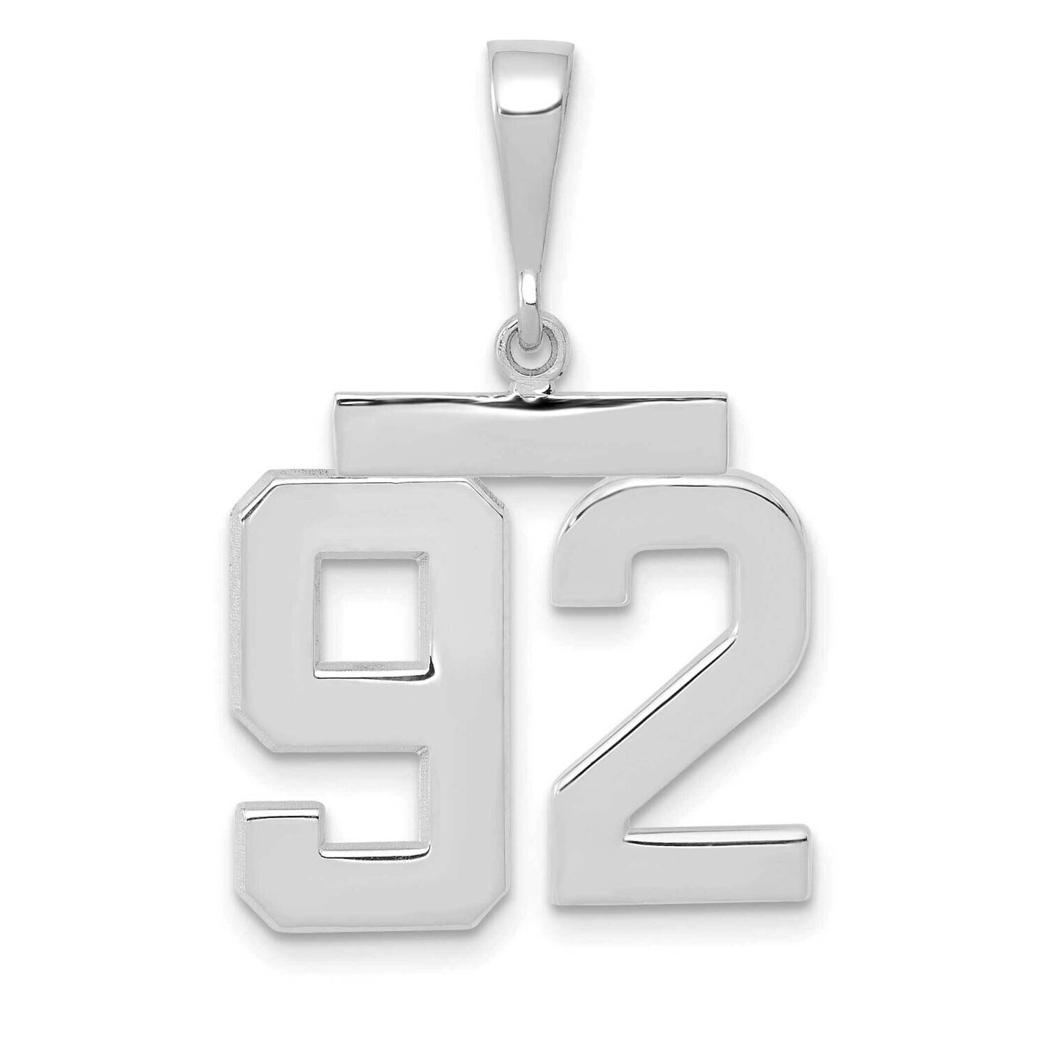 Number 92 Charm 14k White Gold Polished Medium WMP92, MPN: WMP92, 196904075388