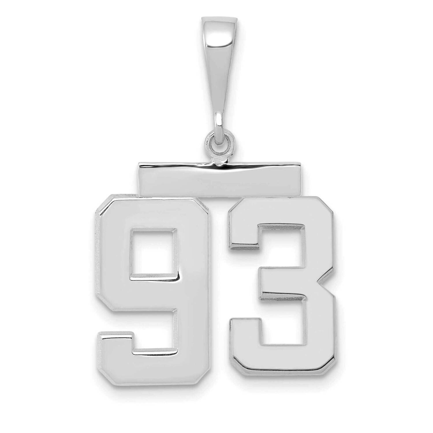 Number 93 Charm 14k White Gold Polished Medium WMP93, MPN: WMP93, 196904075371