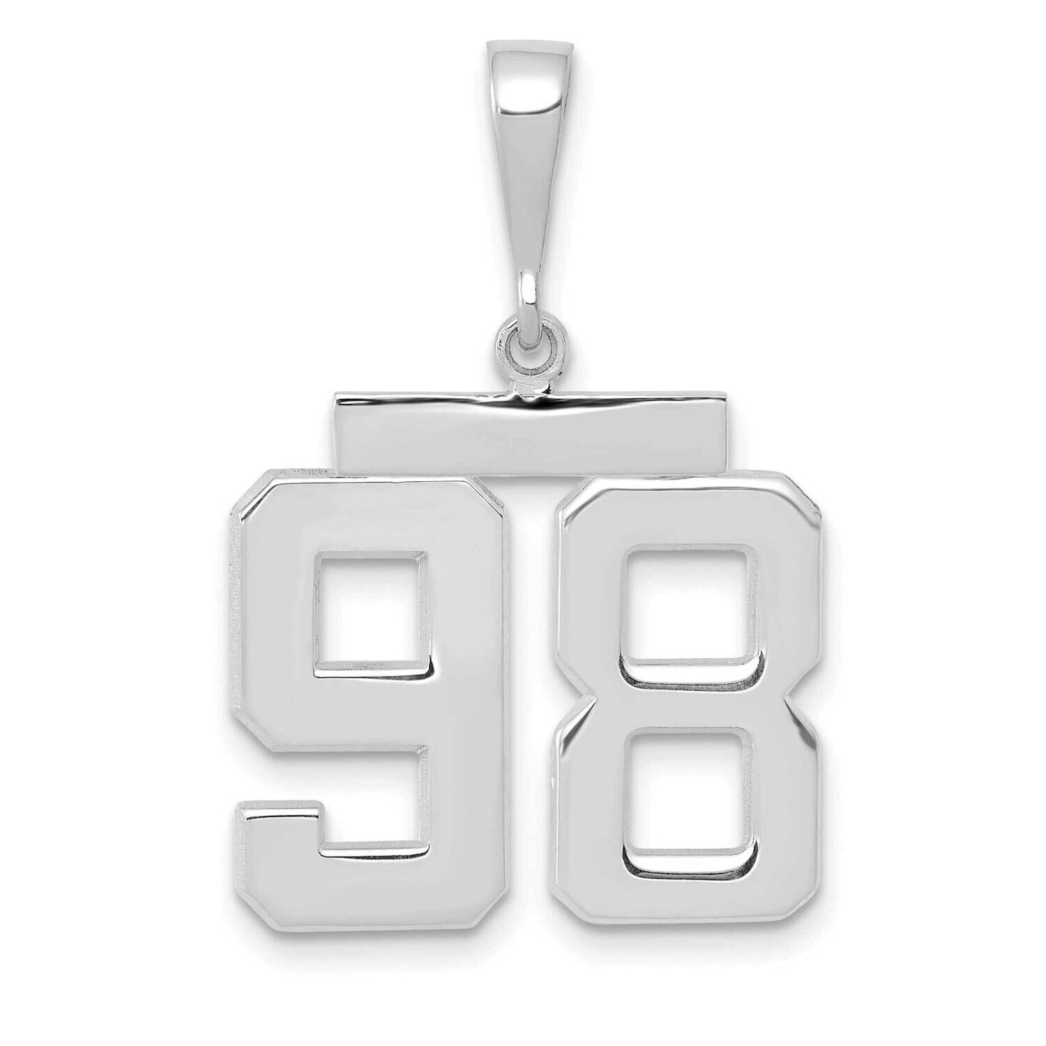 Number 98 Charm 14k White Gold Polished Medium WMP98, MPN: WMP98, 196904075319