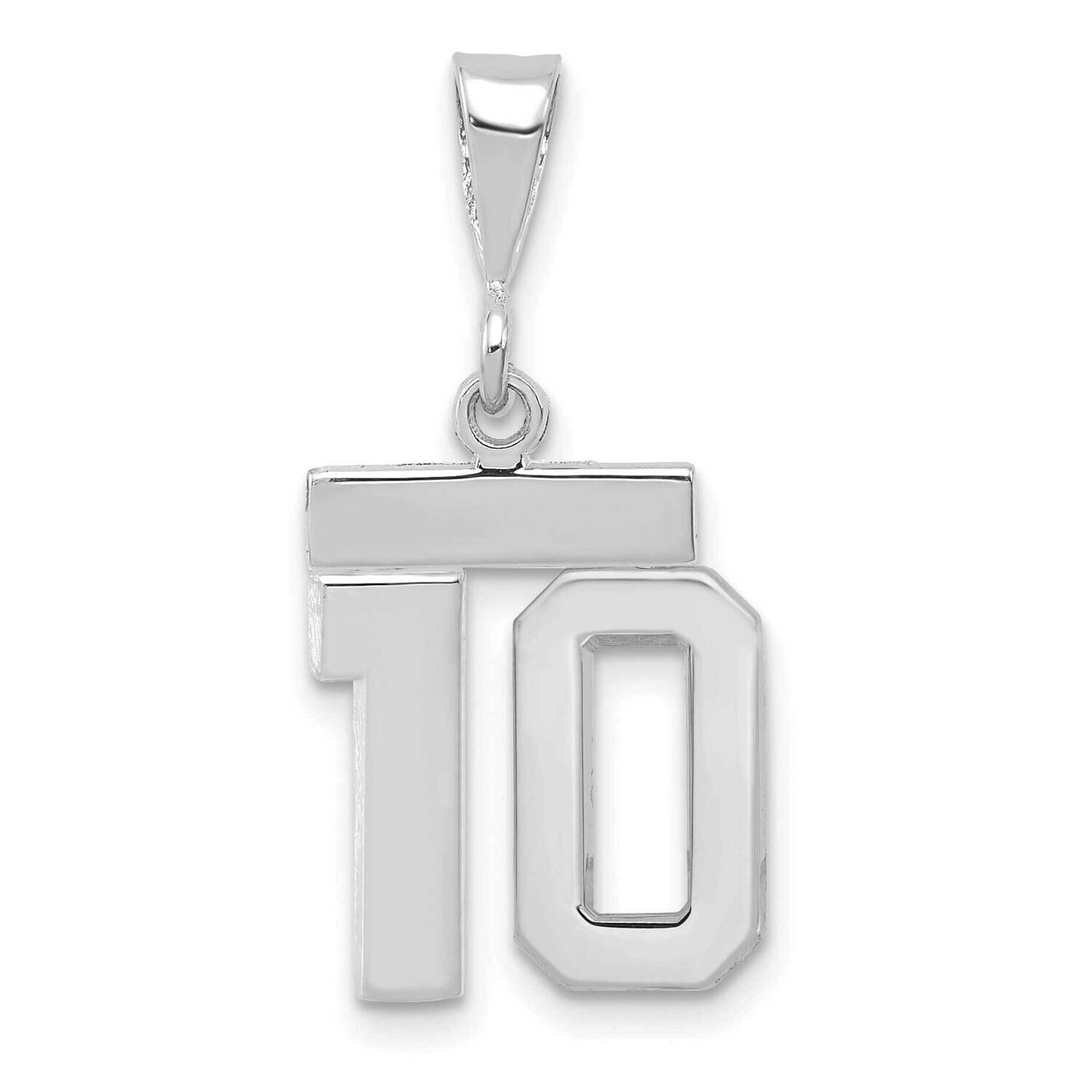 Number 10 Charm 14k White Gold Polished Small WSP10, MPN: WSP10, 196904075289
