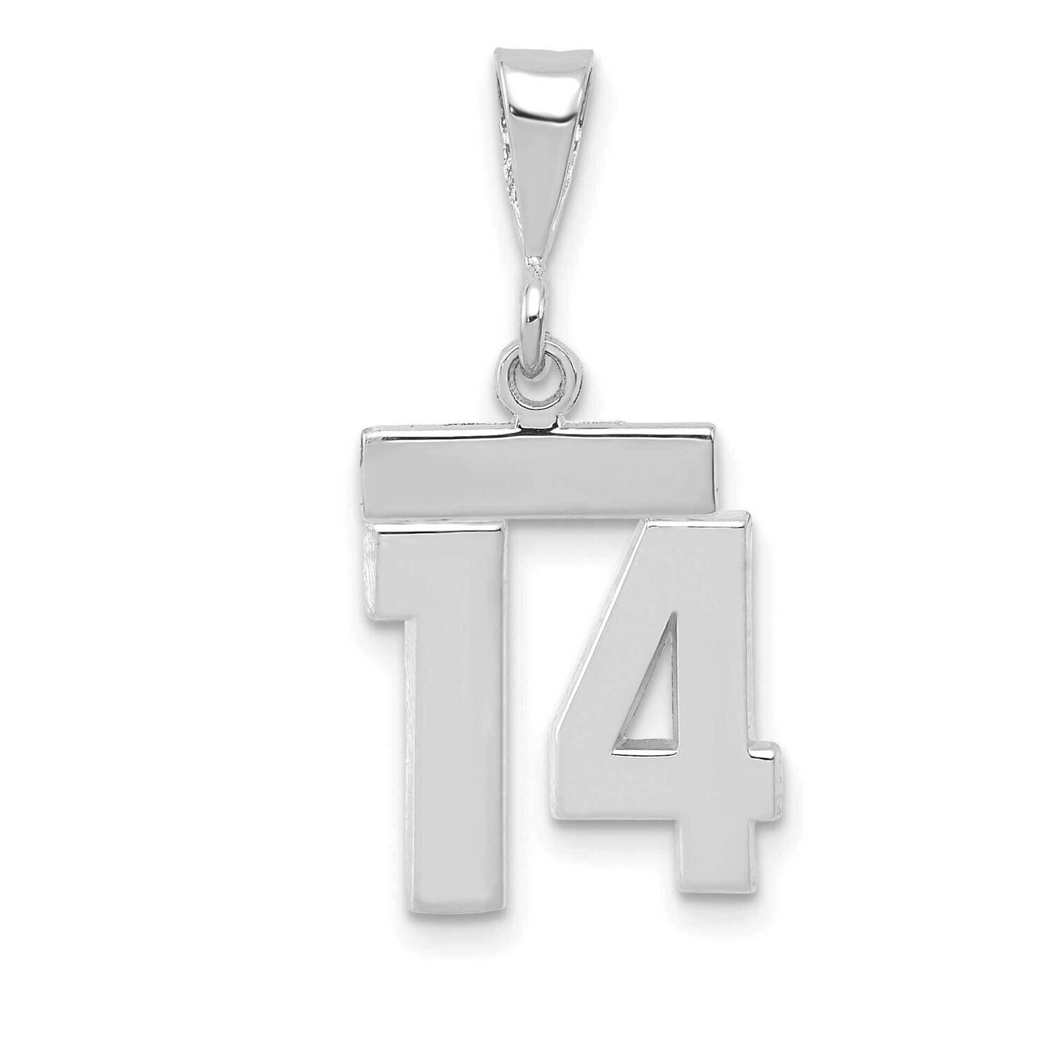 Number 14 Charm 14k White Gold Polished Small WSP14, MPN: WSP14, 196904075241