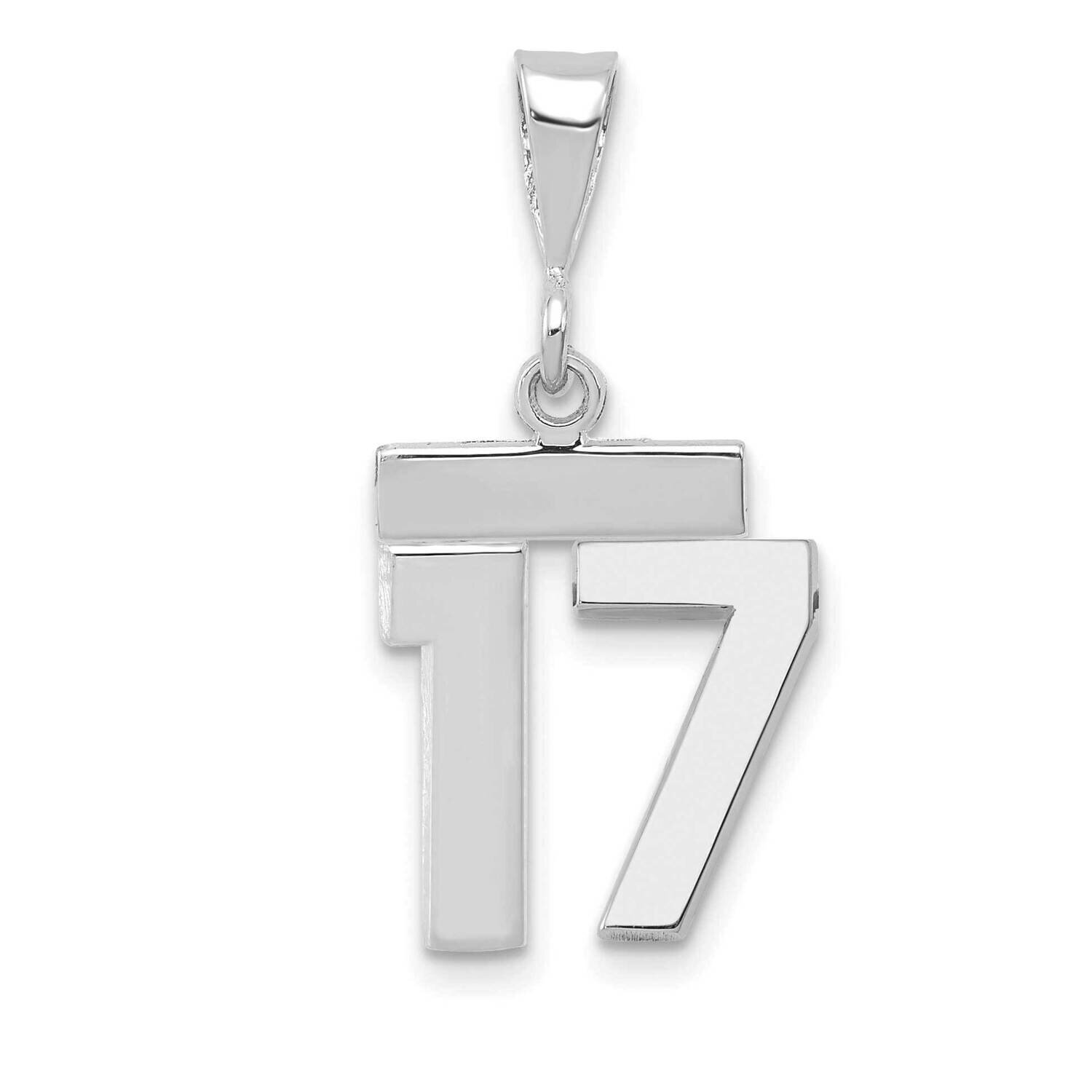 Number 17 Charm 14k White Gold Polished Small WSP17, MPN: WSP17, 196904069592