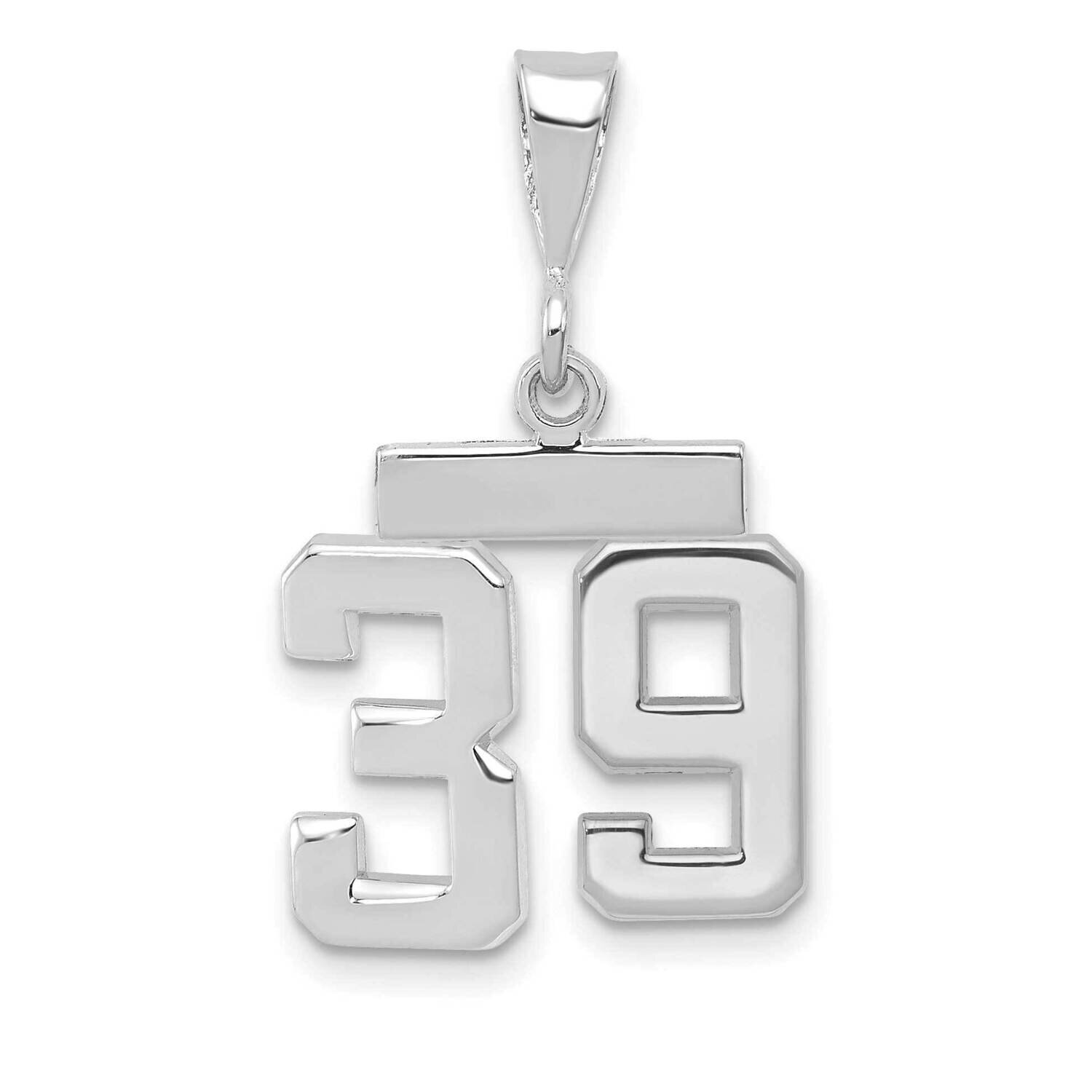 Number 39 Charm 14k White Gold Polished Small WSP39, MPN: WSP39, 196904075043