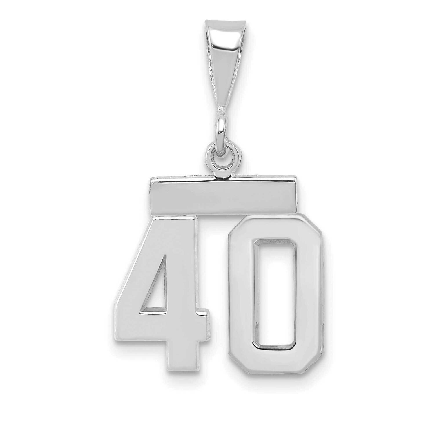 Number 40 Charm 14k White Gold Polished Small WSP40, MPN: WSP40, 196904075036