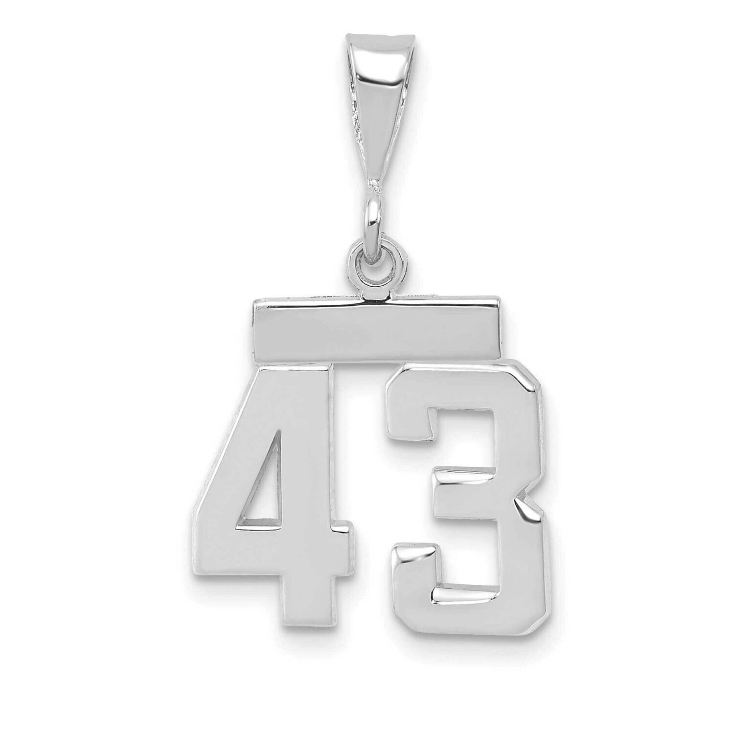 Number 43 Charm 14k White Gold Polished Small WSP43, MPN: WSP43, 196904075005