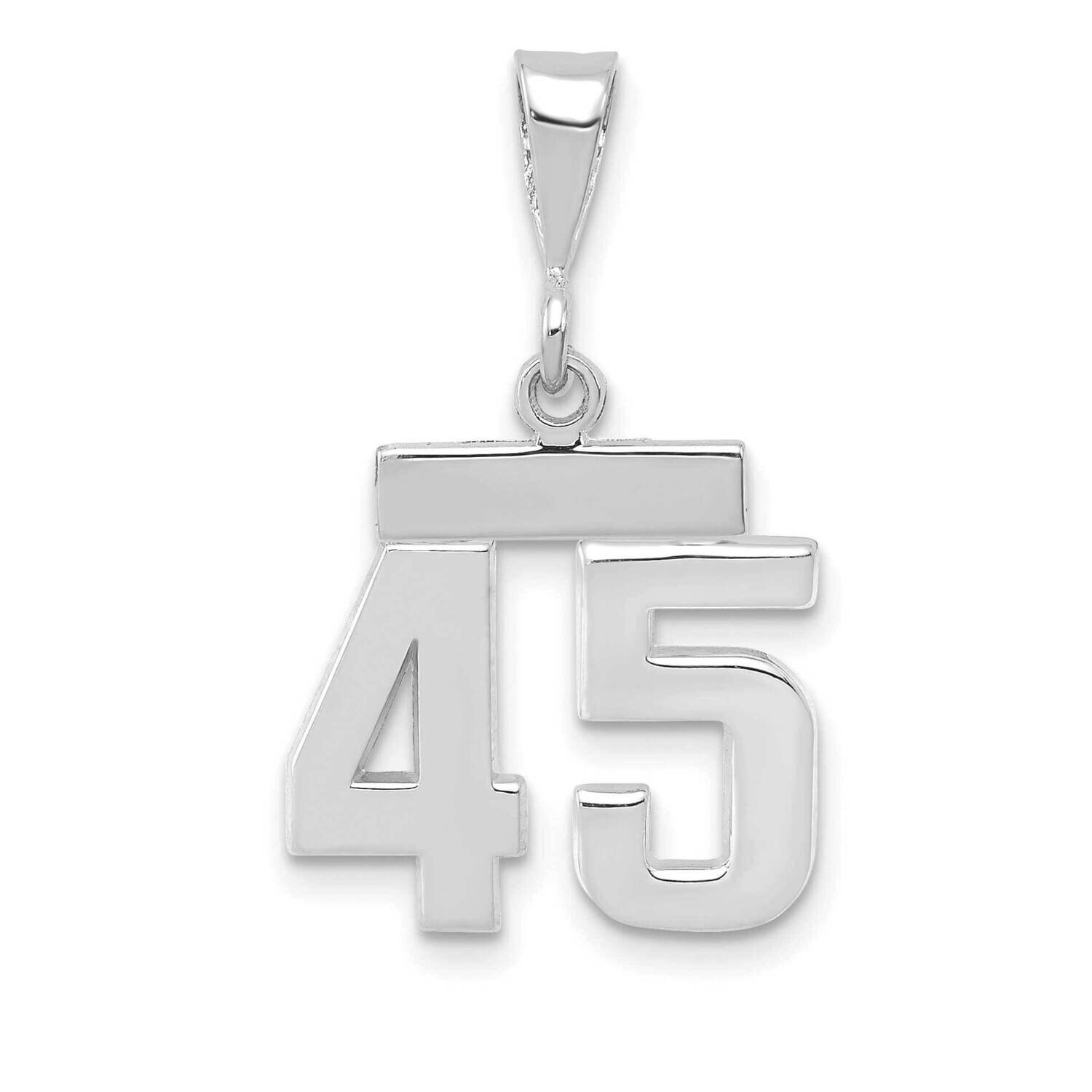 Number 45 Charm 14k White Gold Polished Small WSP45