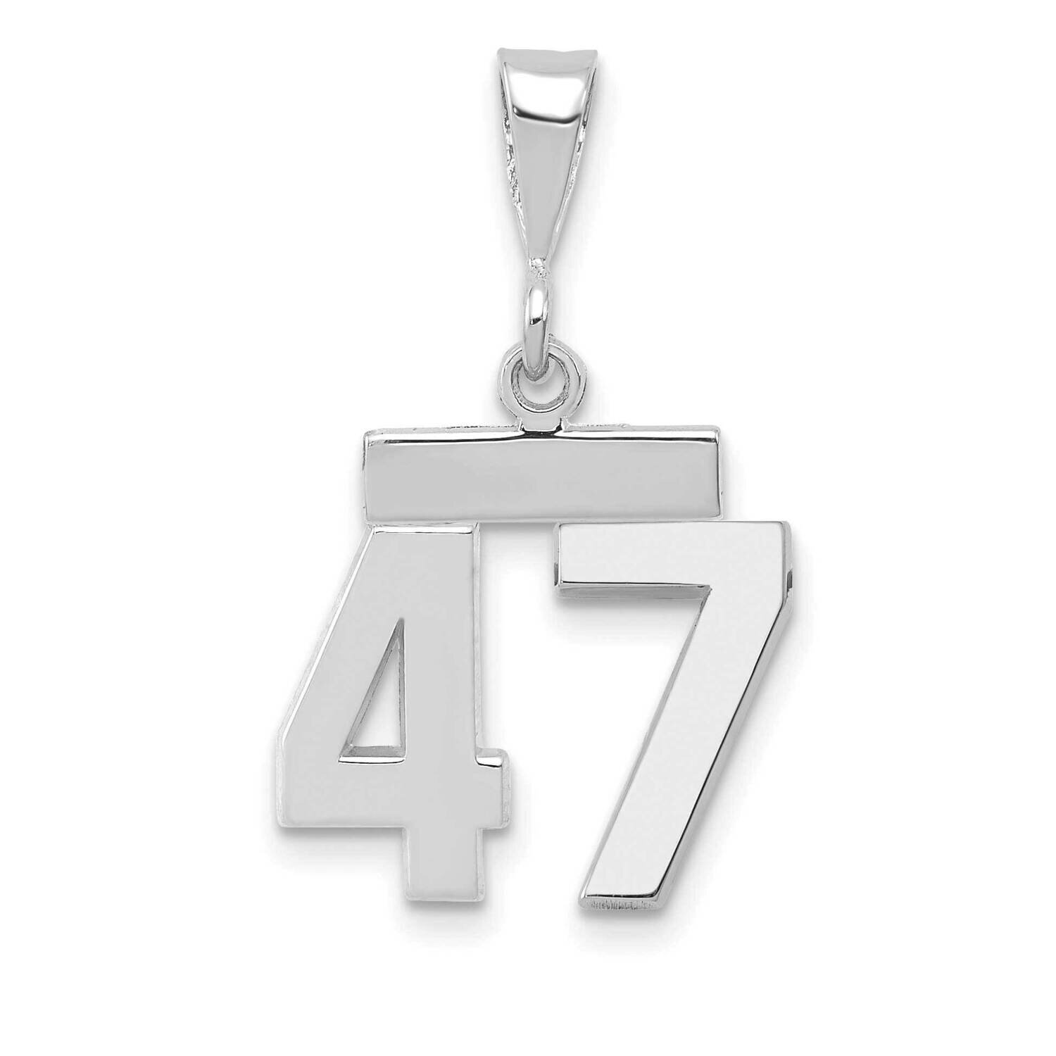 Number 47 Charm 14k White Gold Polished Small WSP47, MPN: WSP47, 196904074961