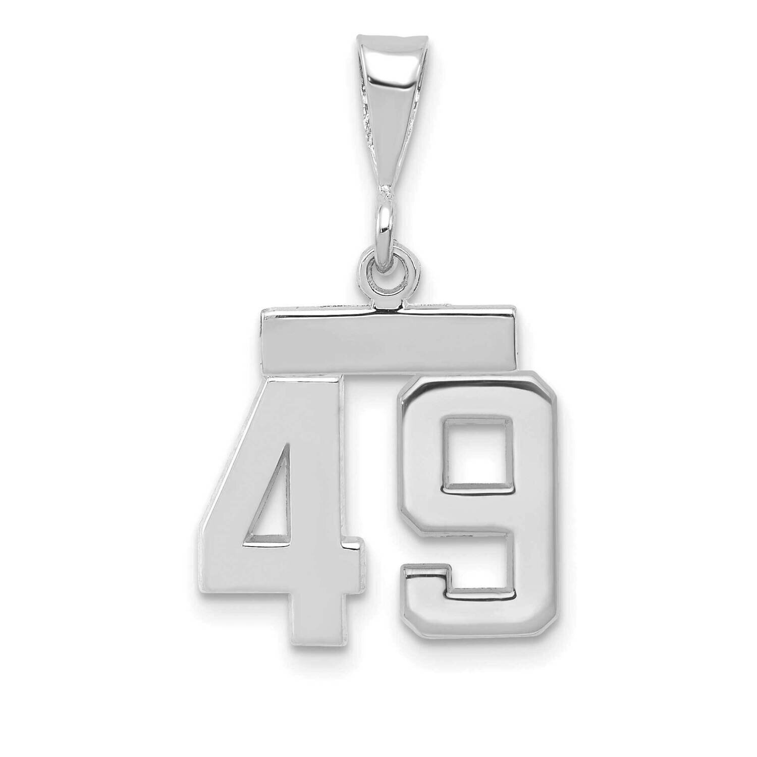 Number 49 Charm 14k White Gold Polished Small WSP49, MPN: WSP49, 196904074947