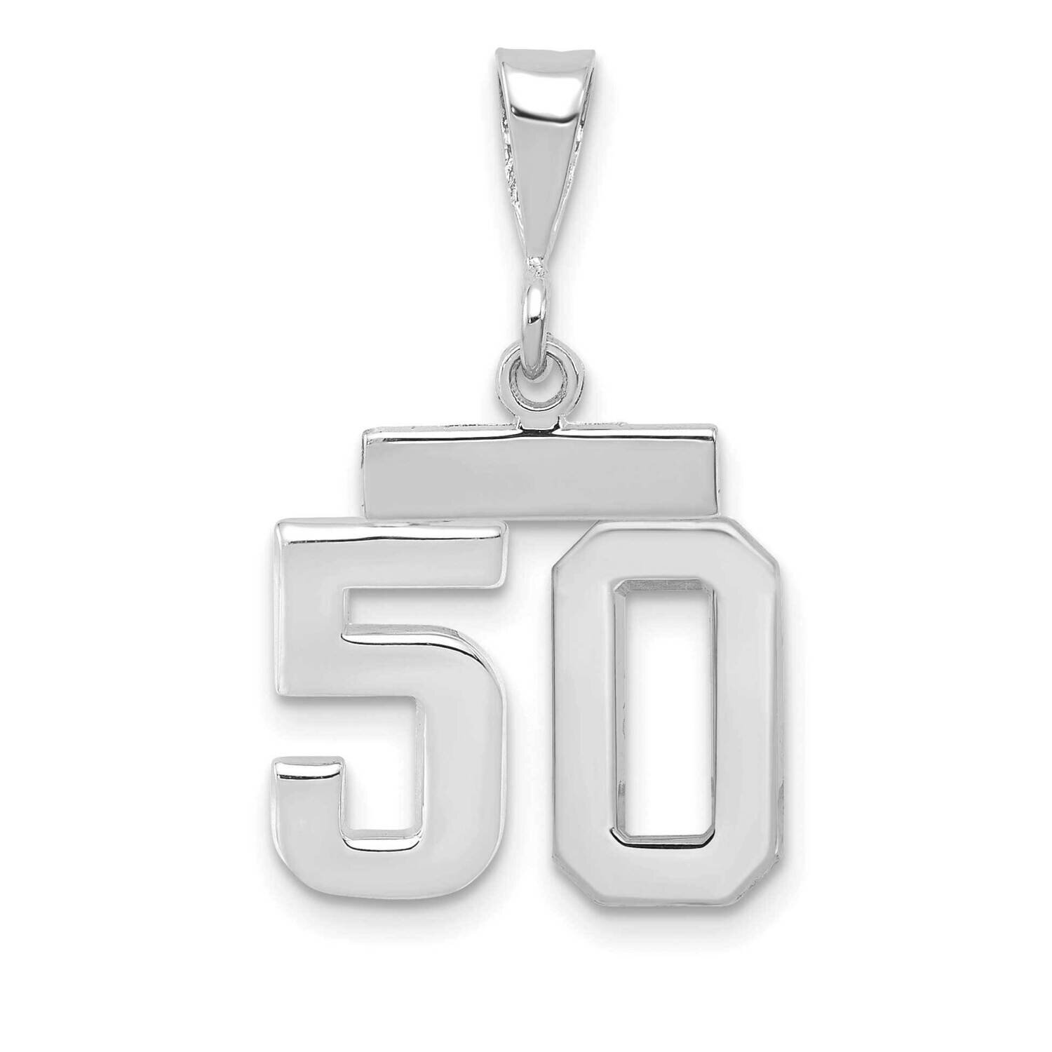 Number 50 Charm 14k White Gold Polished Small WSP50, MPN: WSP50, 196904074930