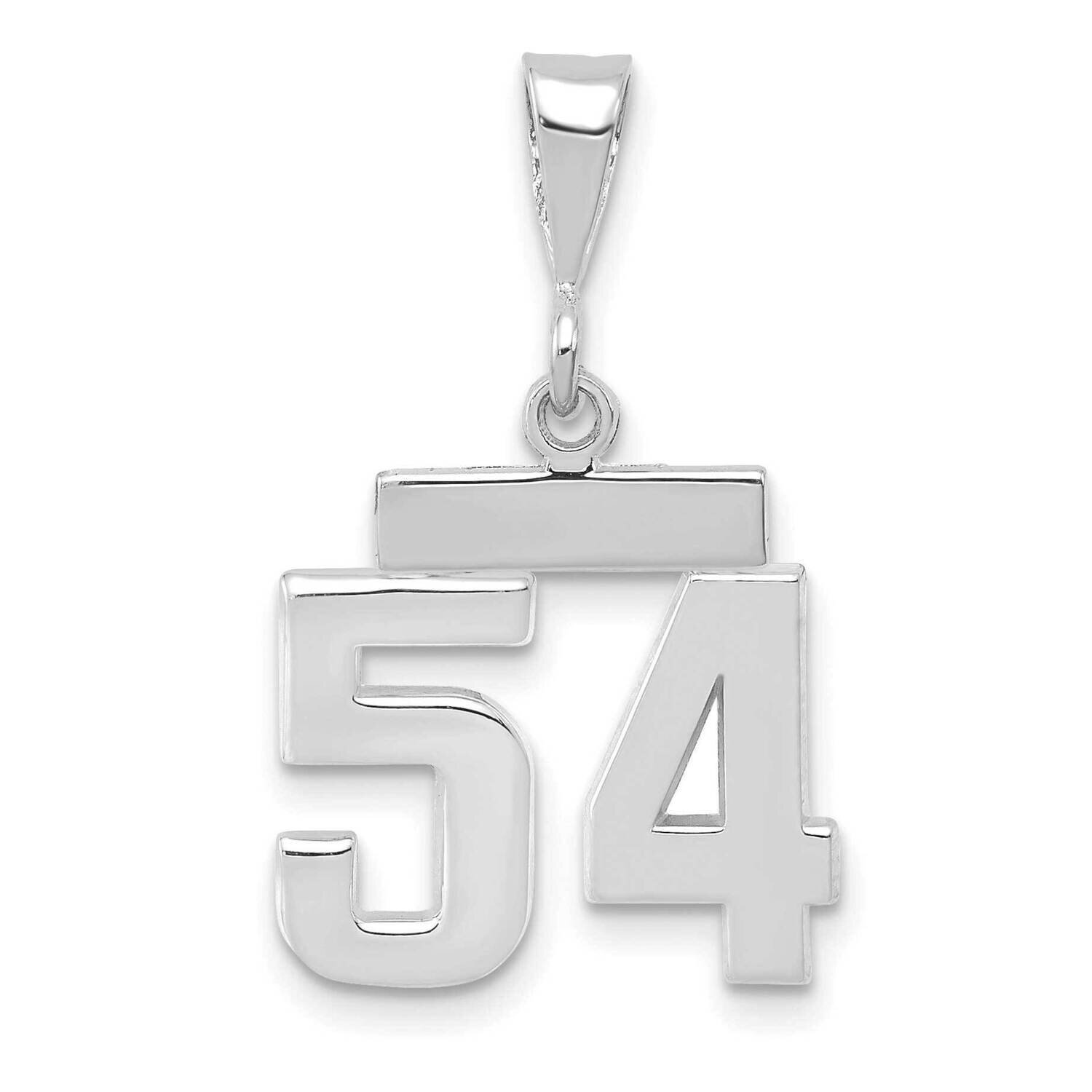 Number 54 Charm 14k White Gold Polished Small WSP54, MPN: WSP54, 196904074909