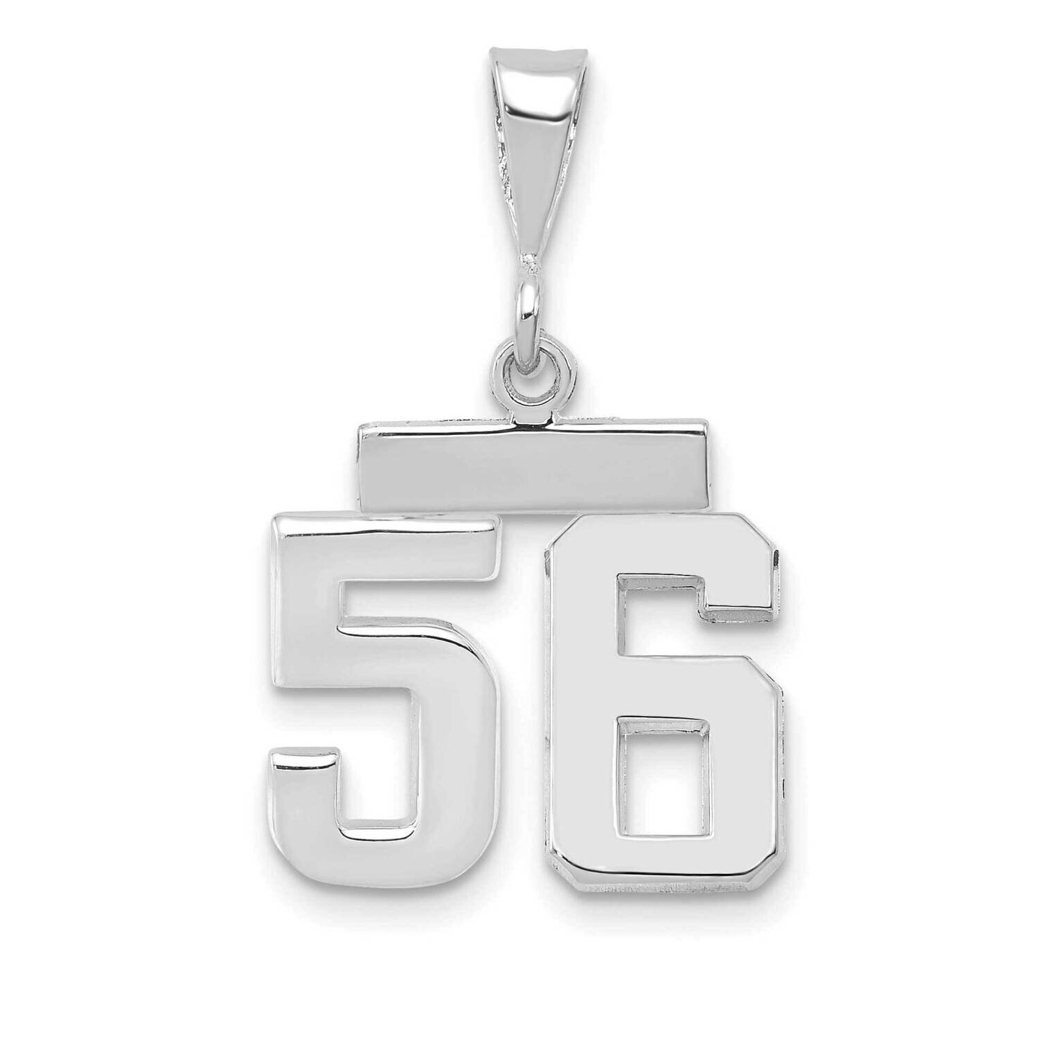 Number 56 Charm 14k White Gold Polished Small WSP56, MPN: WSP56, 196904074893