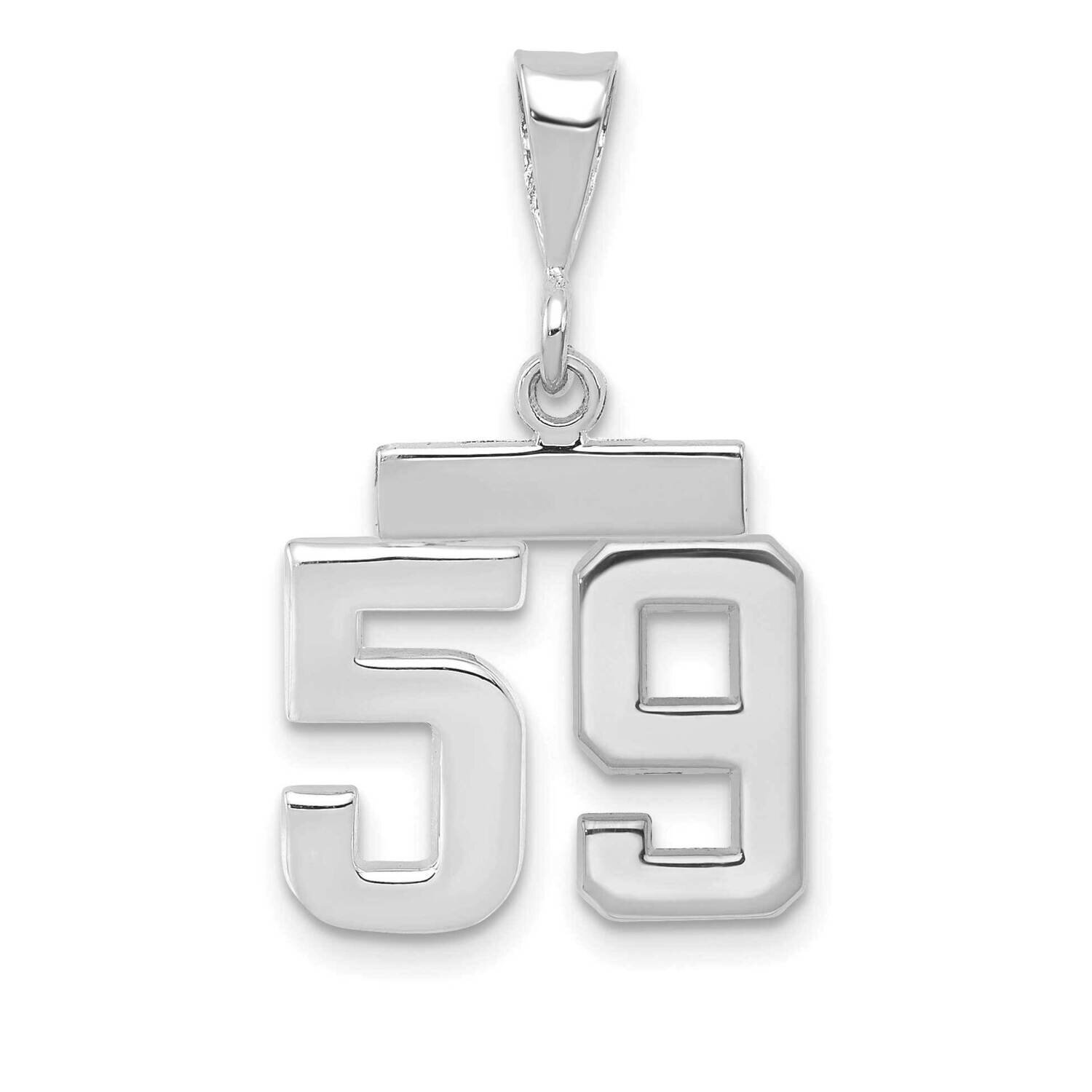 Number 59 Charm 14k White Gold Polished Small WSP59, MPN: WSP59, 196904074831