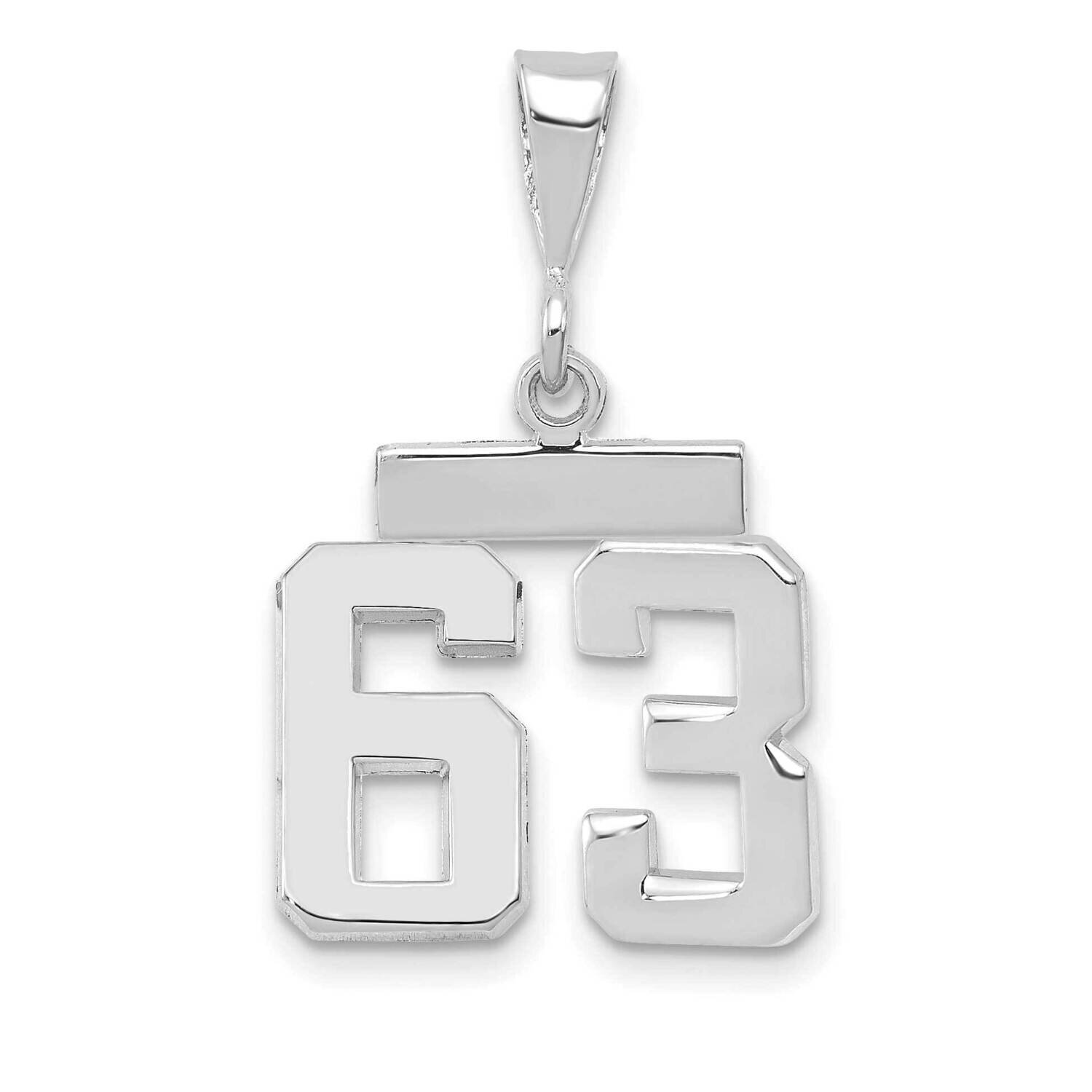 Number 63 Charm 14k White Gold Polished Small WSP63, MPN: WSP63, 196904074817