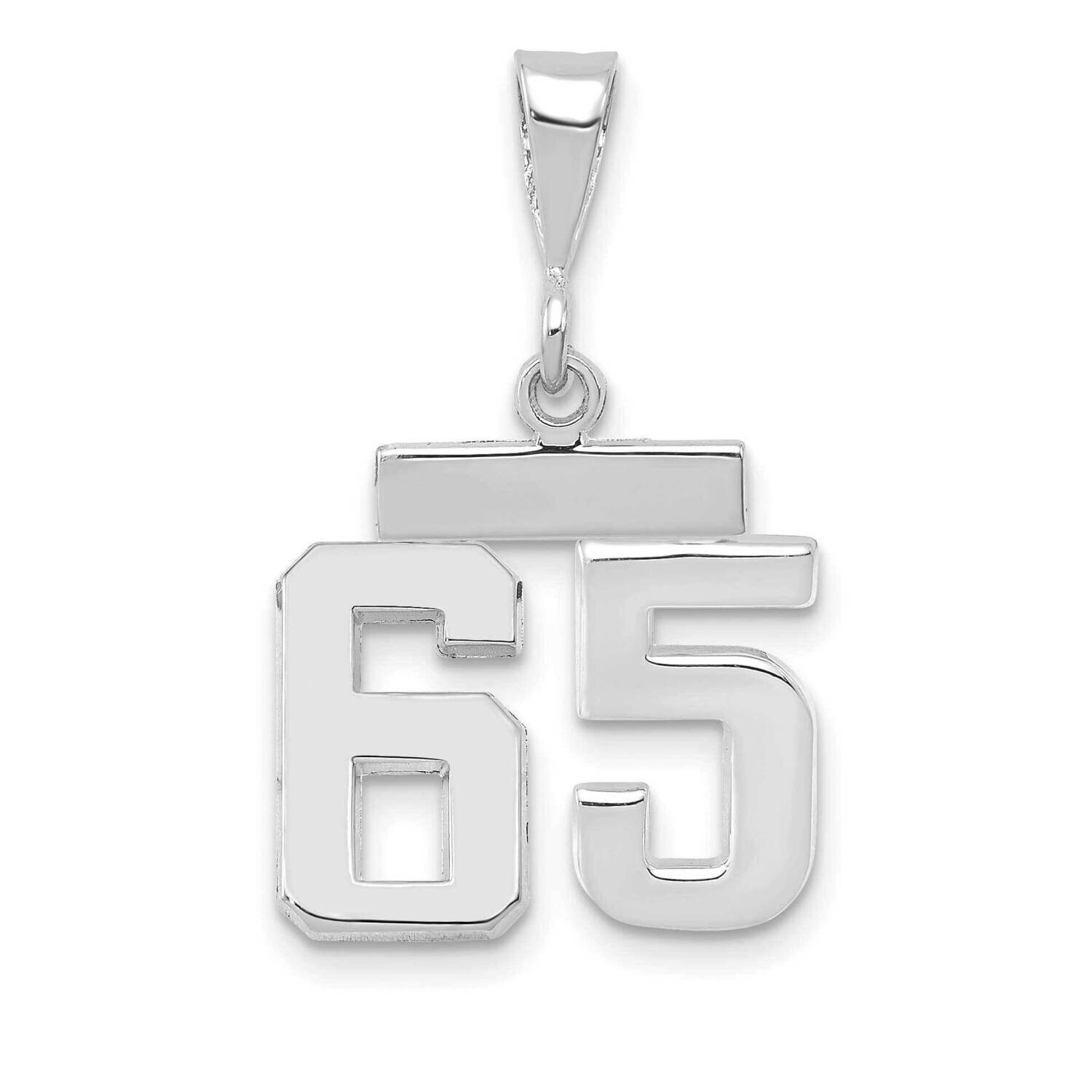Number 65 Charm 14k White Gold Polished Small WSP65, MPN: WSP65, 196904074787