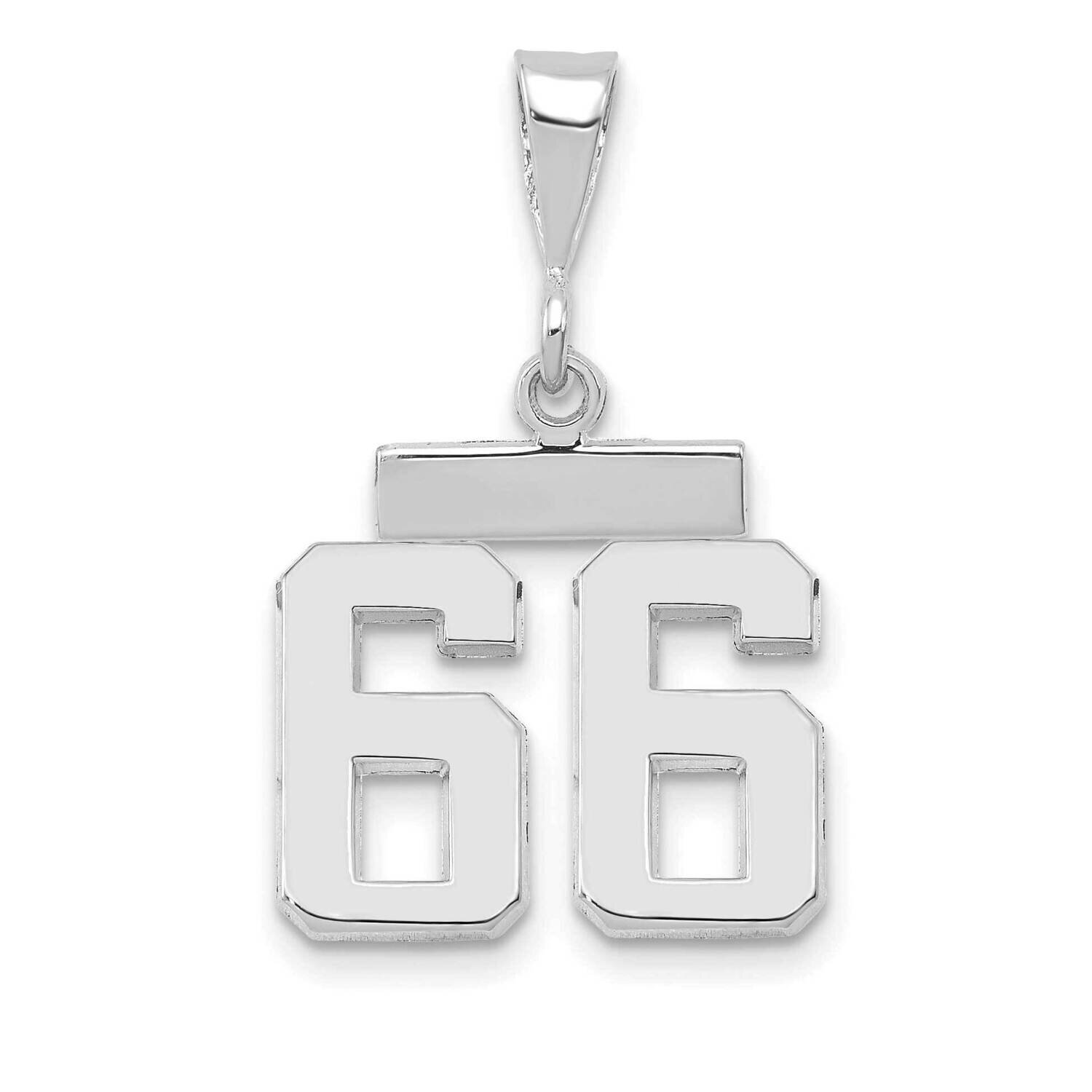 Number 66 Charm 14k White Gold Polished Small WSP66, MPN: WSP66, 196904074695