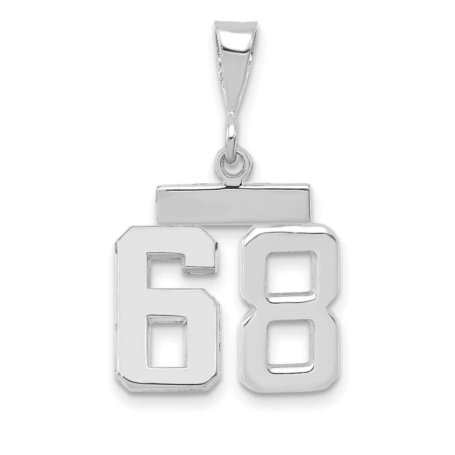 Number 68 Charm 14k White Gold Polished Small WSP68, MPN: WSP68, 196904074770