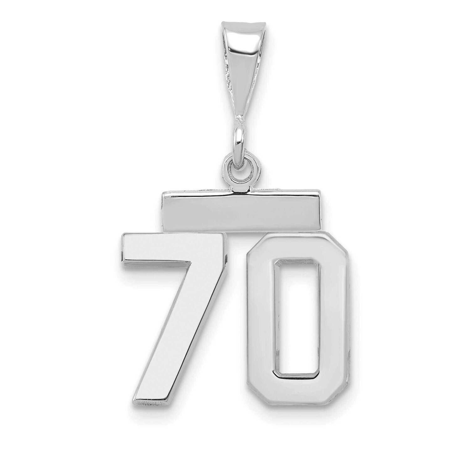 Number 70 Charm 14k White Gold Polished Small WSP70, MPN: WSP70, 196904074756