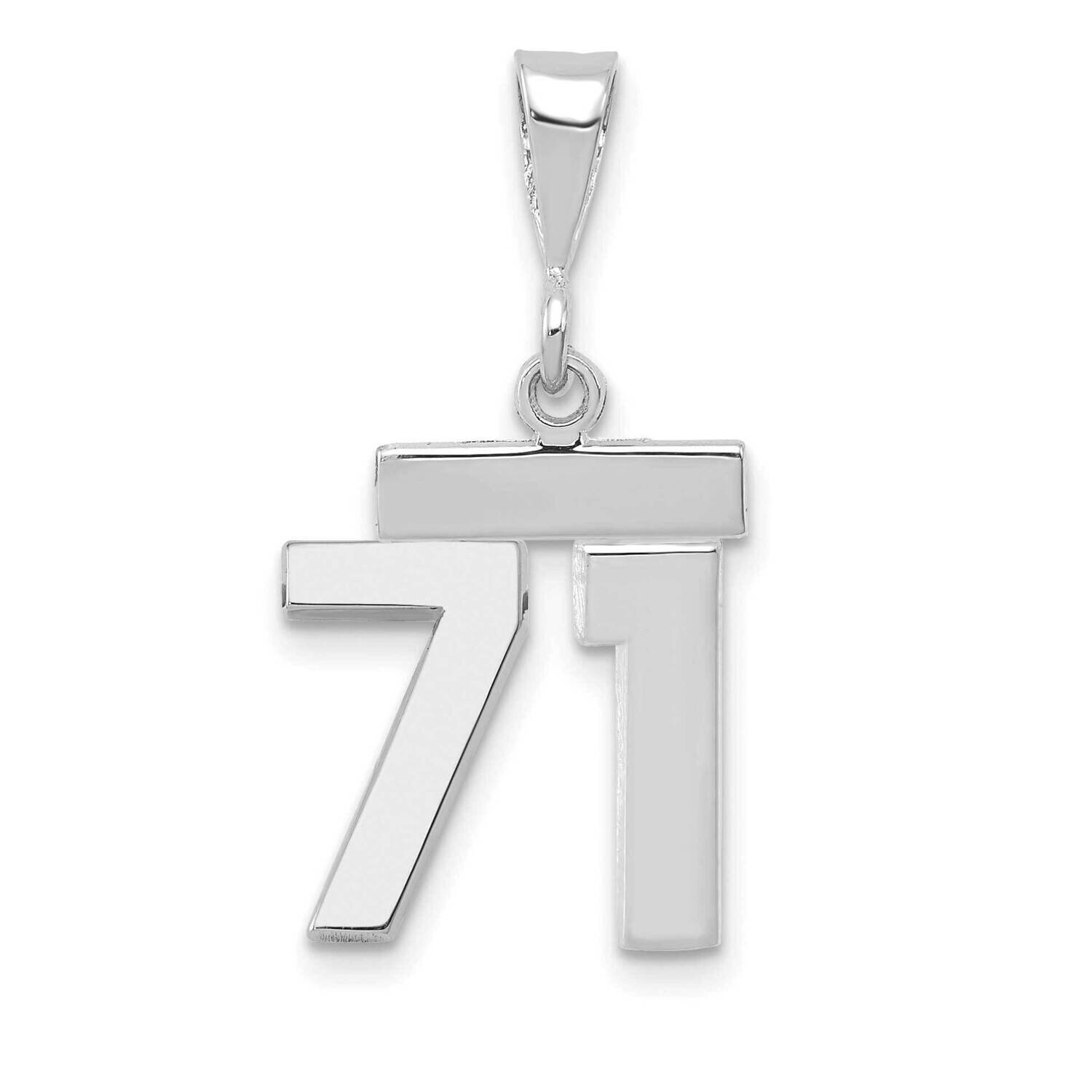 Number 71 Charm 14k White Gold Polished Small WSP71, MPN: WSP71, 196904074749
