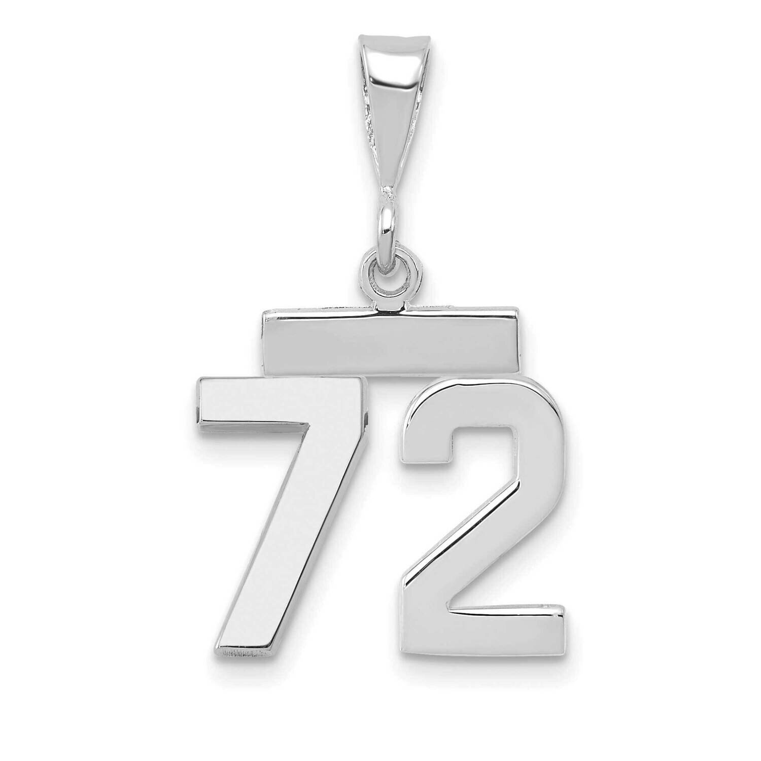 Number 72 Charm 14k White Gold Polished Small WSP72, MPN: WSP72, 196904074732