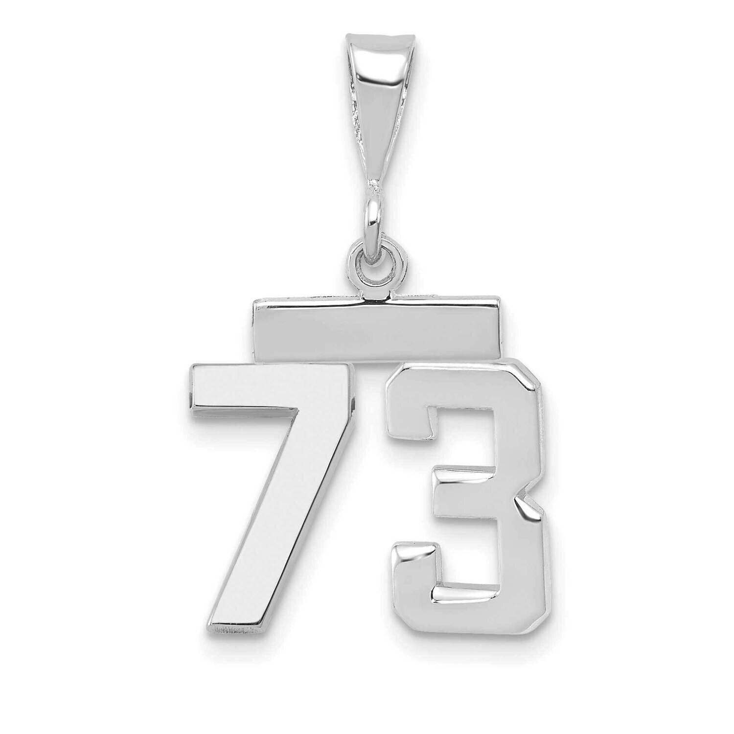 Number 73 Charm 14k White Gold Polished Small WSP73, MPN: WSP73, 196904074718