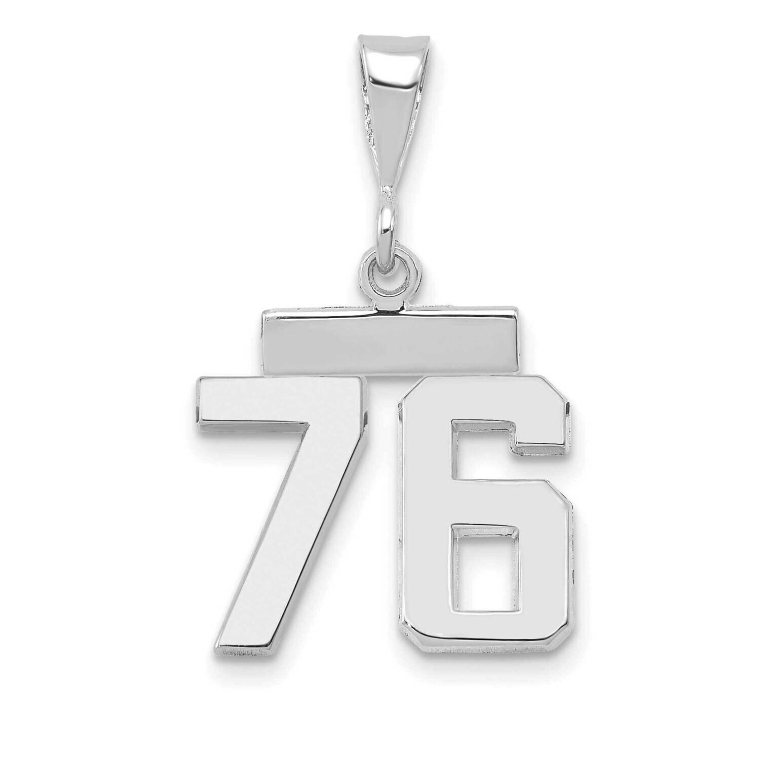 Number 76 Charm 14k White Gold Polished Small WSP76, MPN: WSP76, 196904074688