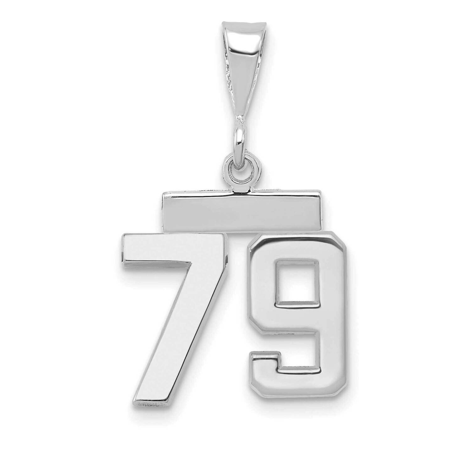 Number 79 Charm 14k White Gold Polished Small WSP79, MPN: WSP79, 196904074664