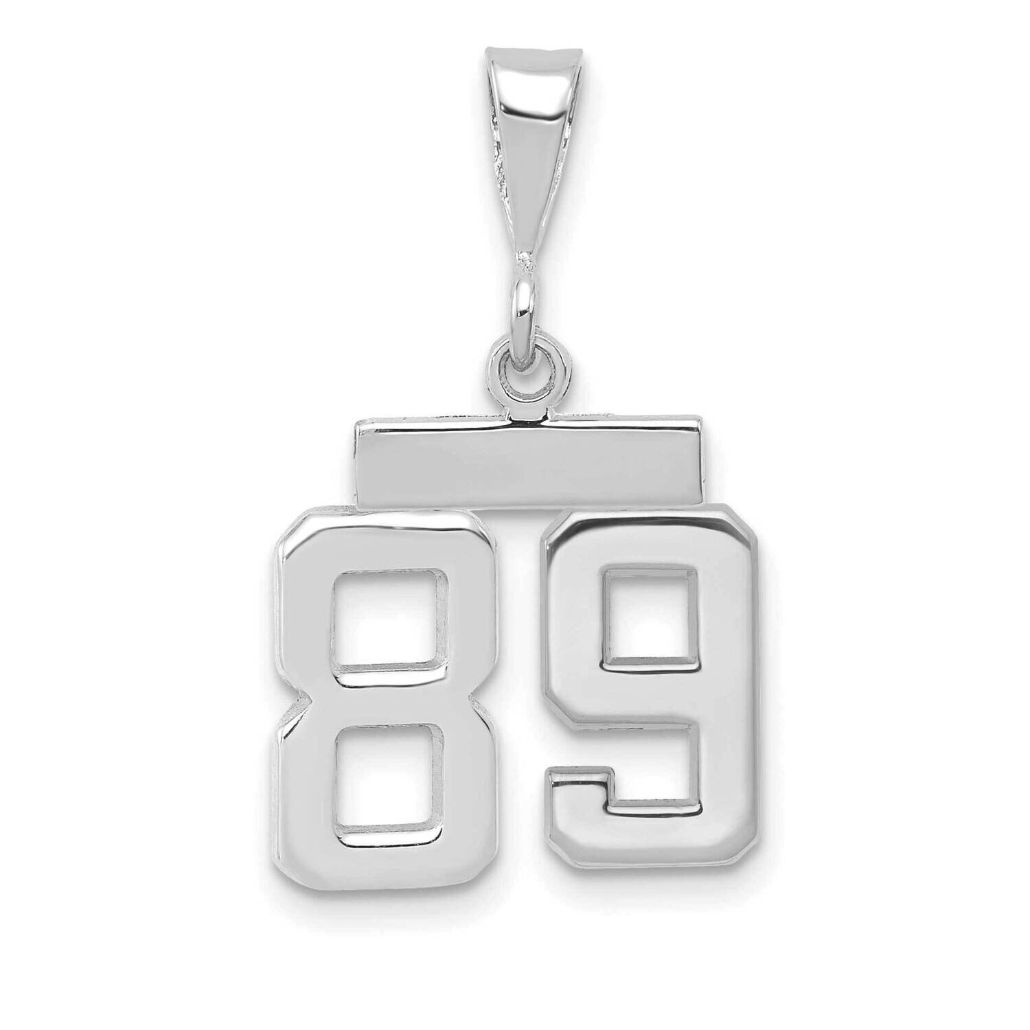 Number 89 Charm 14k White Gold Polished Small WSP89