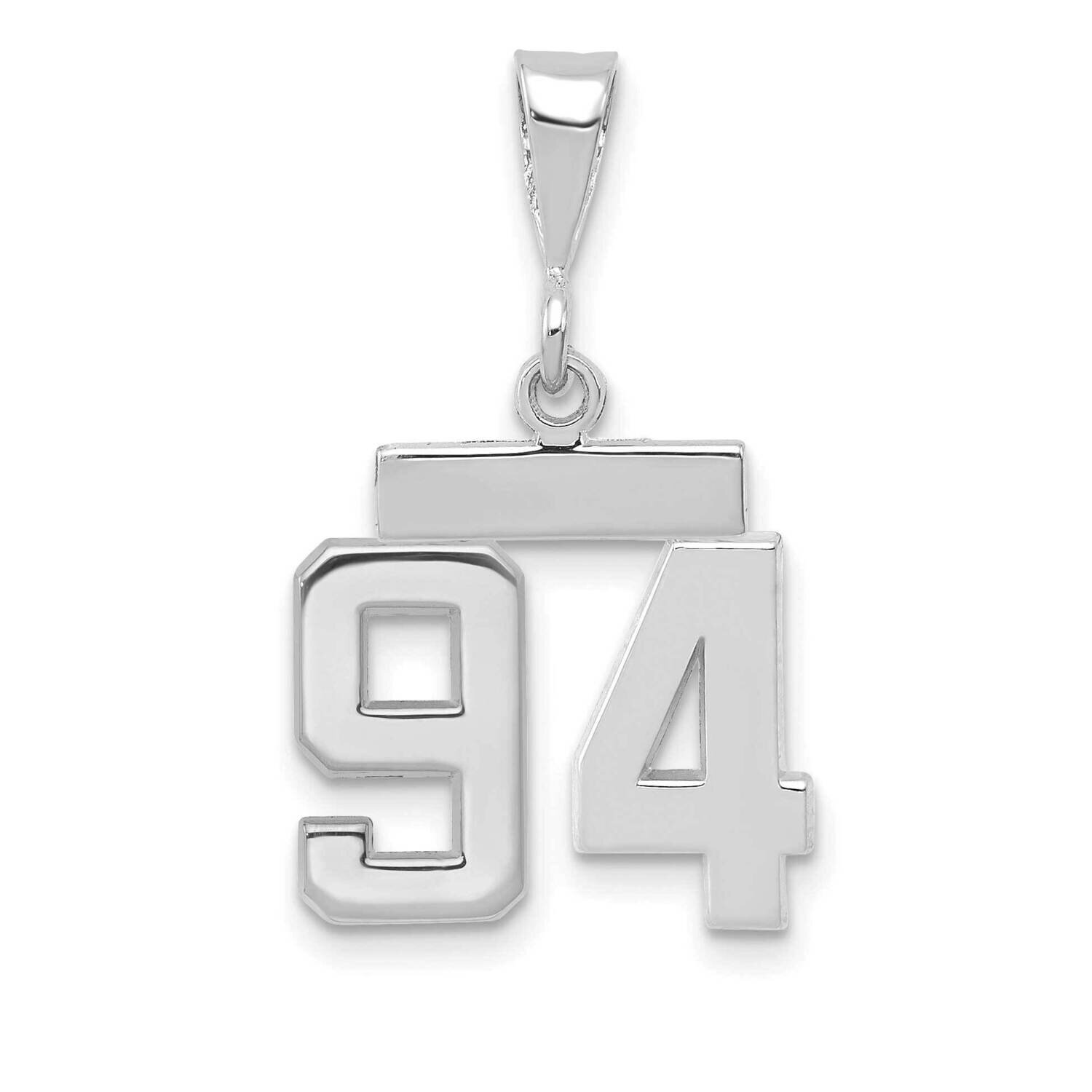 Number 94 Charm 14k White Gold Polished Small WSP94