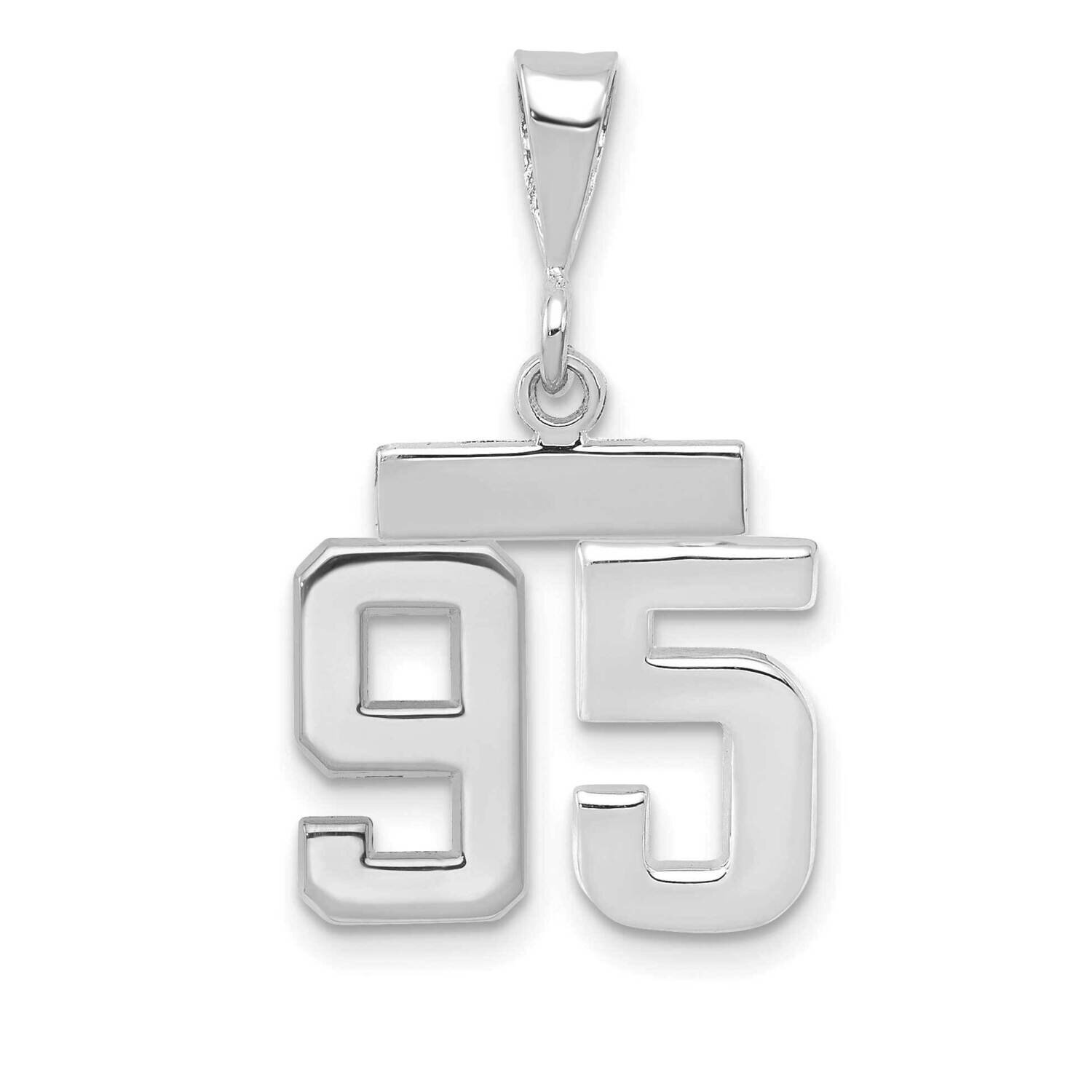 Number 95 Charm 14k White Gold Polished Small WSP95