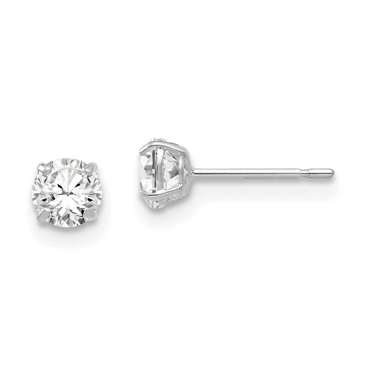 4mm Round CZ Diamond Post Earrings 14k White Gold XD27WCZ, MPN: XD27WCZ, 191101800948