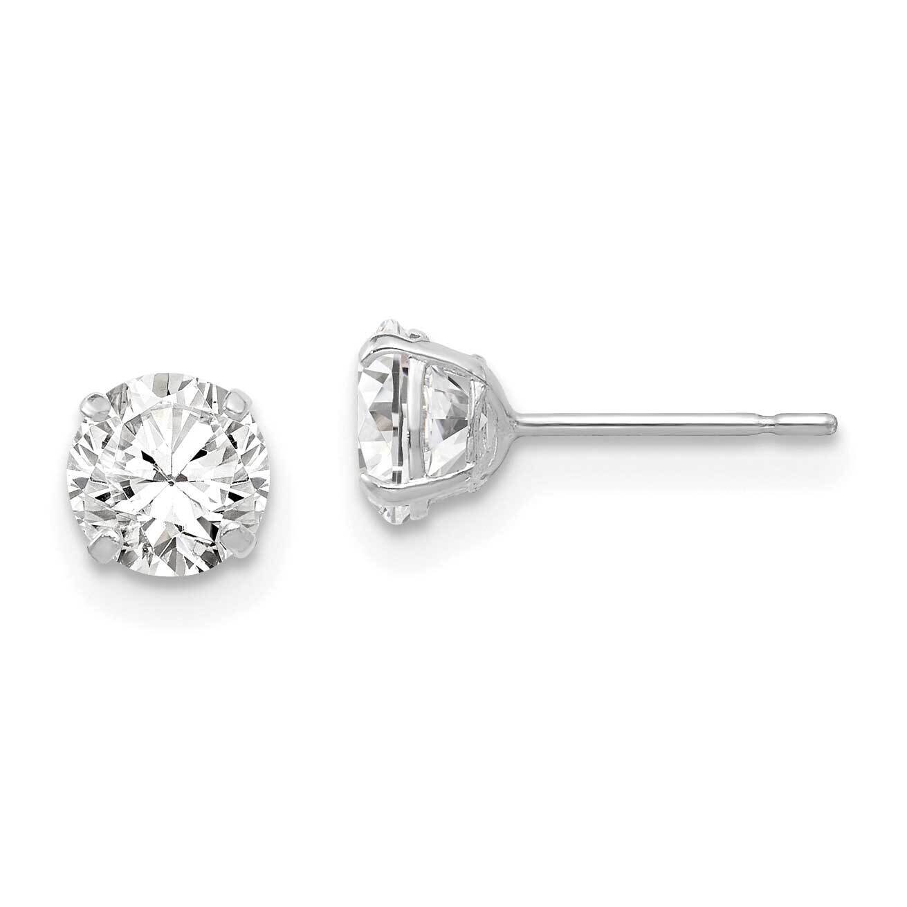 5mm Round CZ Diamond Post Earrings 14k White Gold XD28WCZ, MPN: XD28WCZ, 191101800931