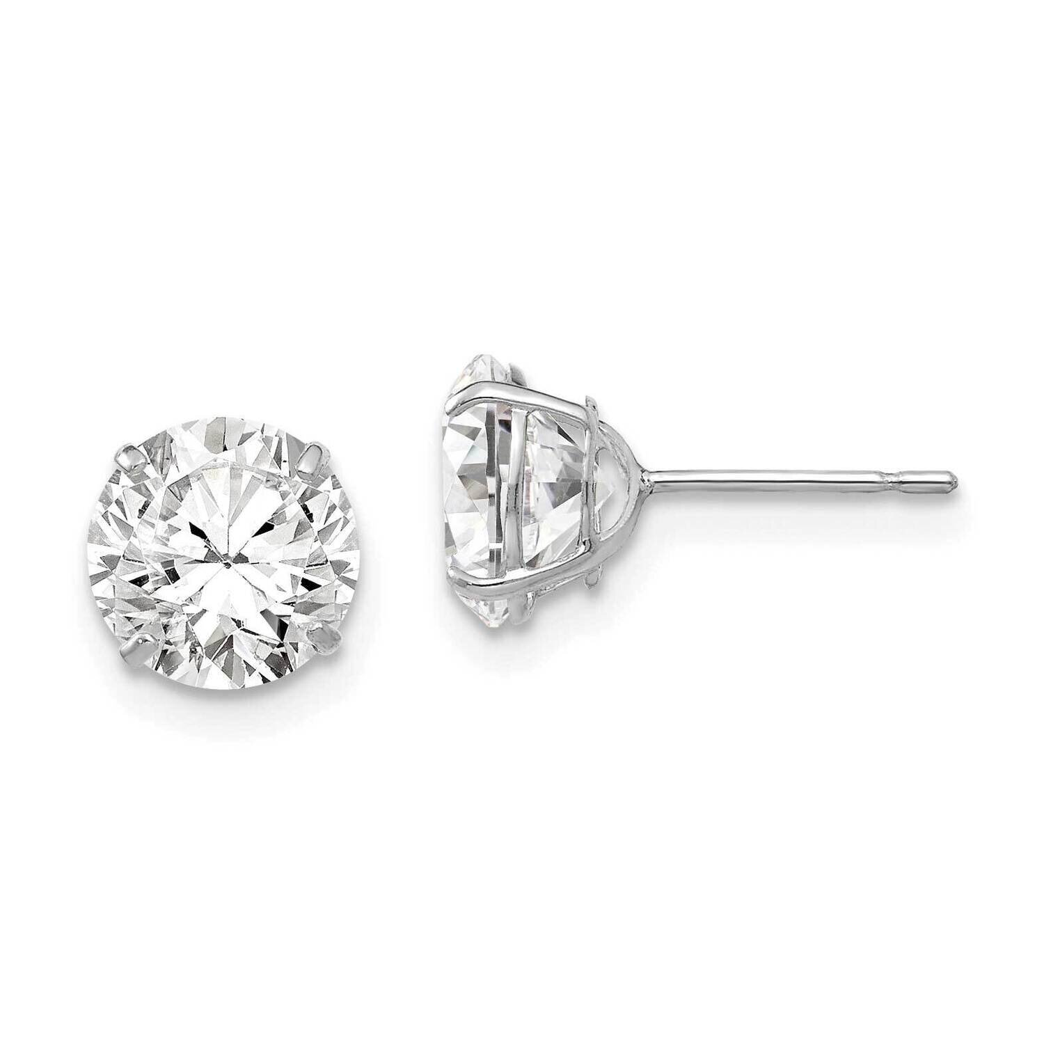 7mm Round CZ Diamond Post Earrings 14k White Gold XD30WCZ, MPN: XD30WCZ, 191101800917