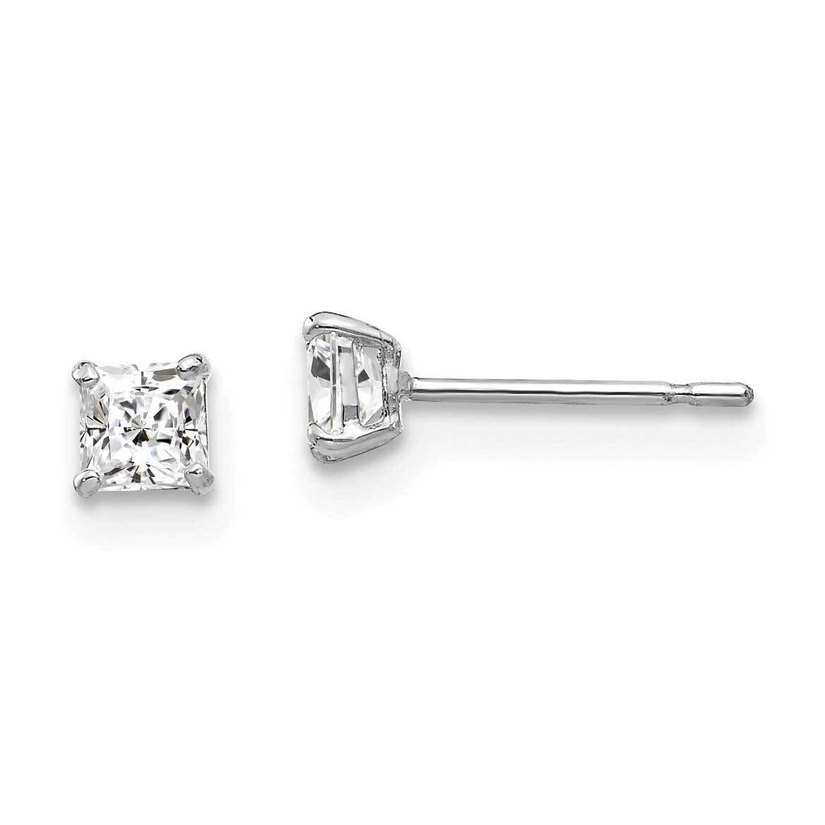3mm Square CZ Diamond Post Earrings 14k White Gold XD36WCZ, MPN: XD36WCZ, 191101800870